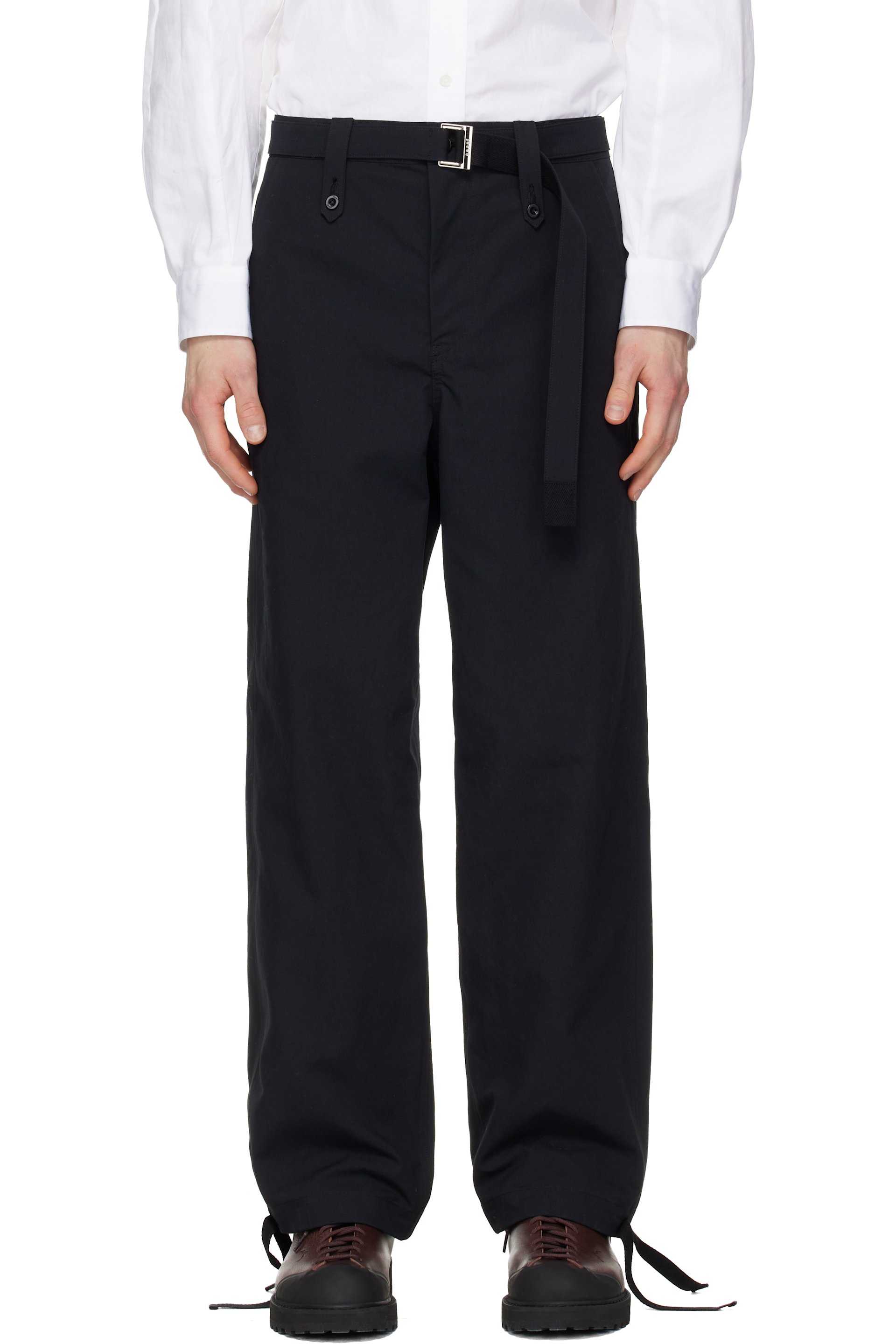 sacai - Black Weathercloth Trousers