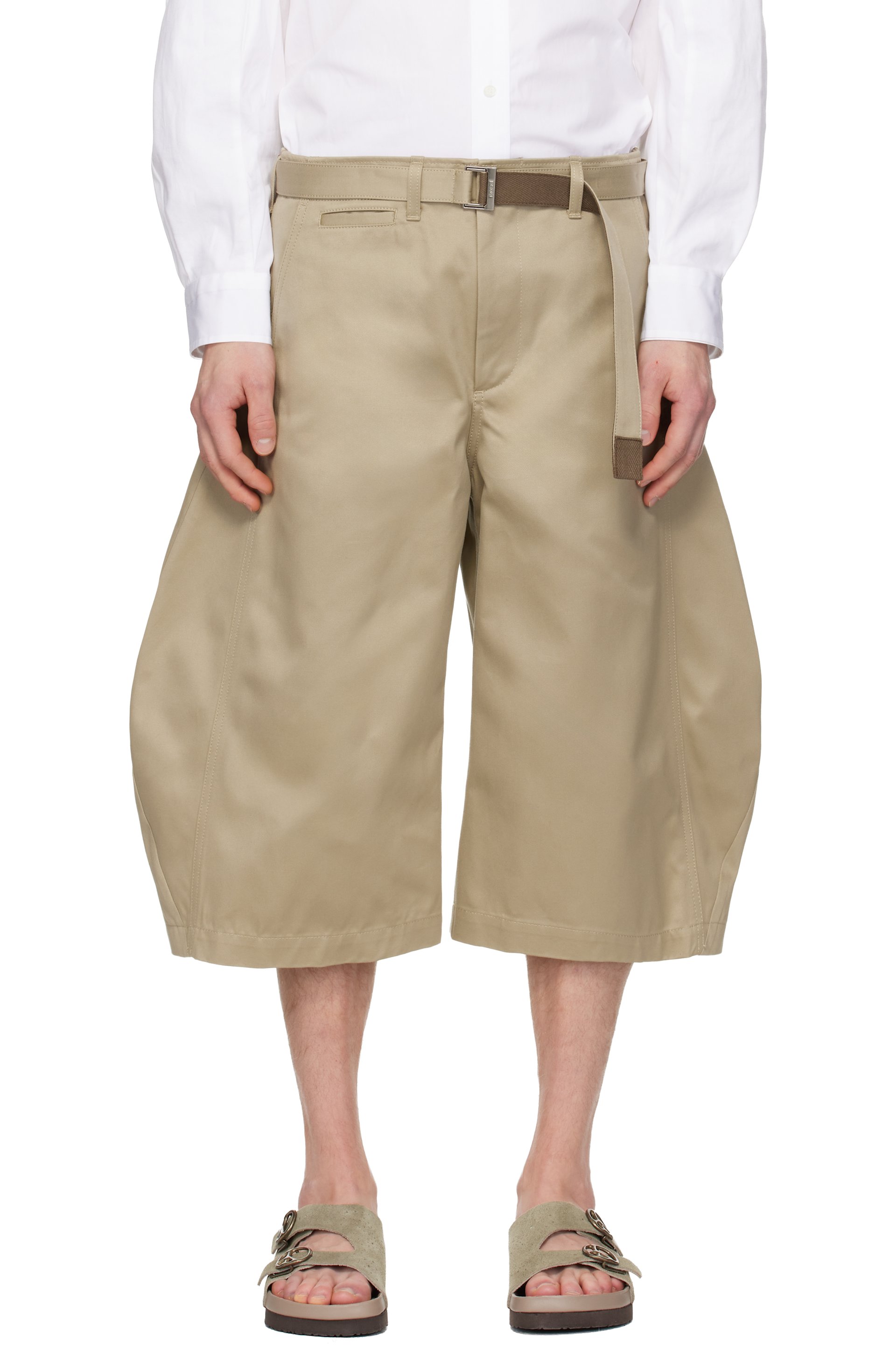 sacai - Beige Cotton Chino Trousers