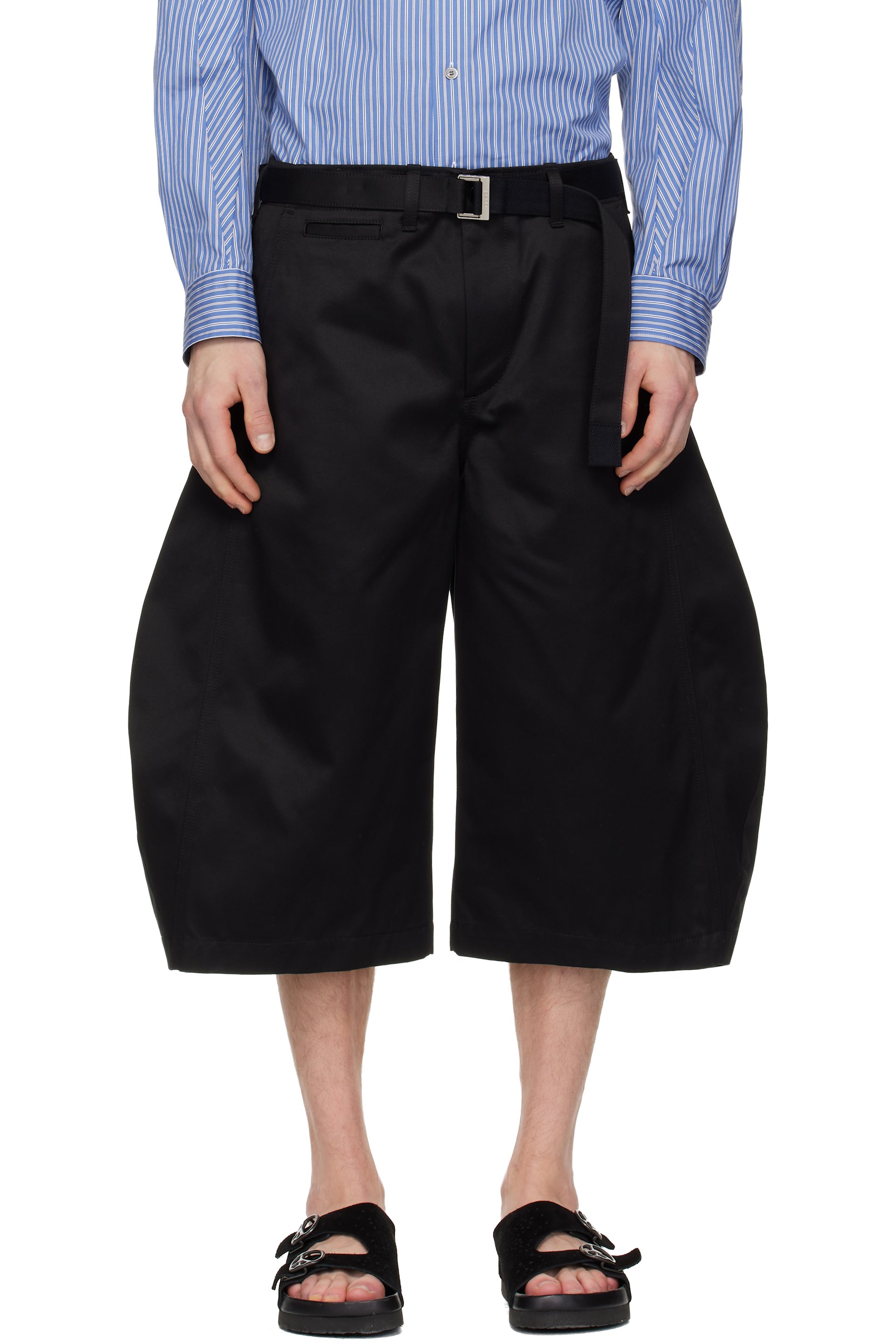 sacai - Black Cotton Chino Trousers