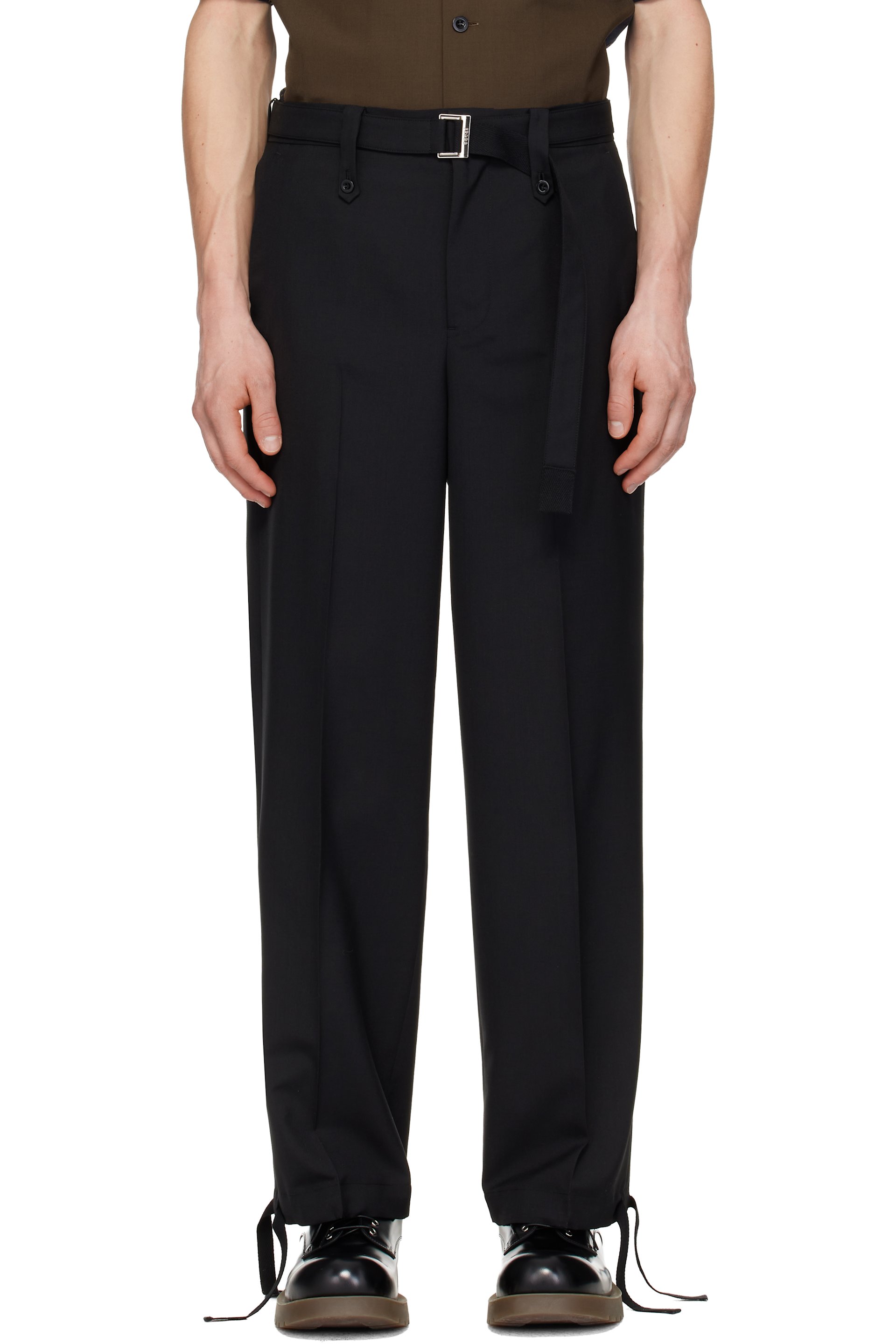 sacai: Black Suiting Trousers | SSENSE