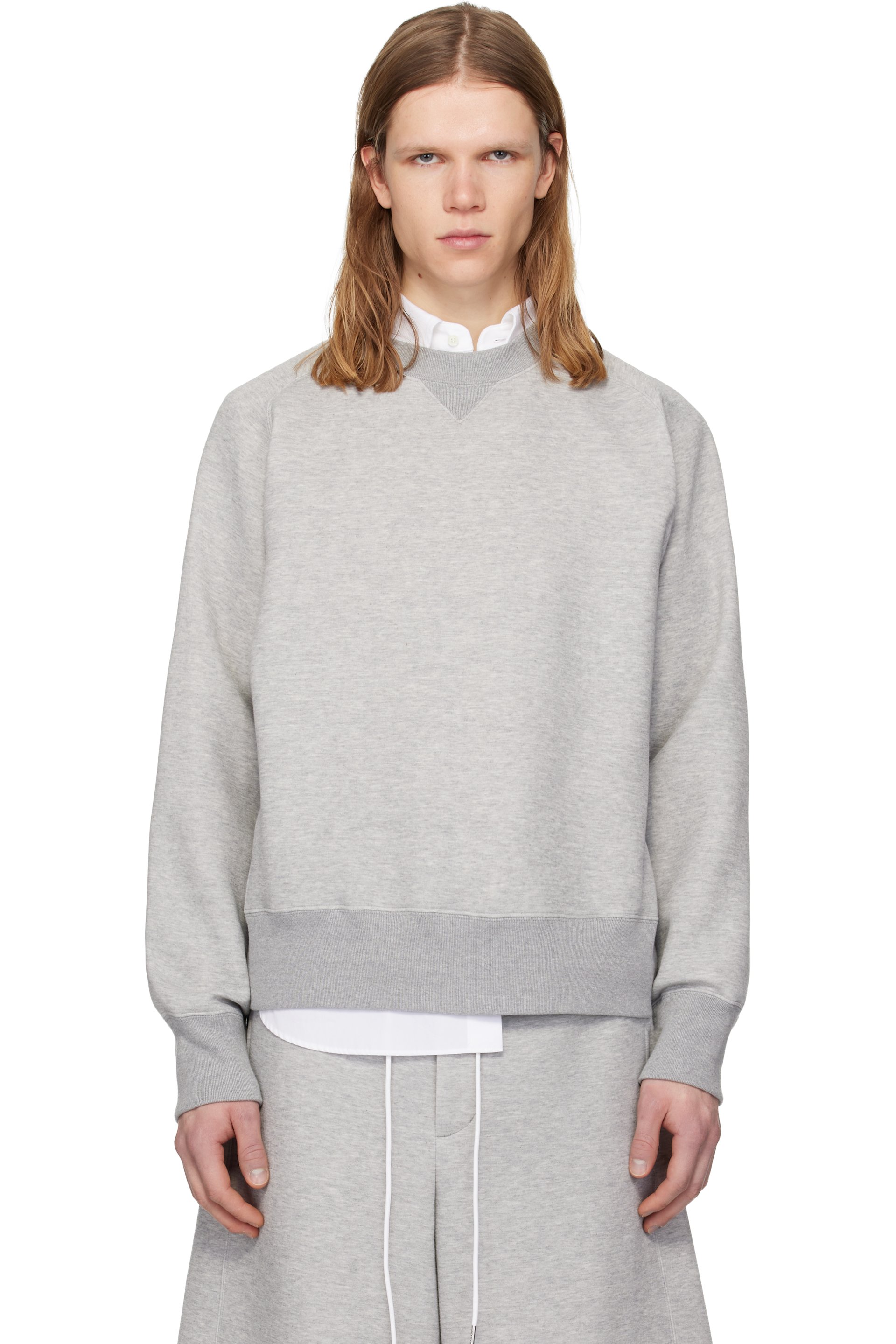 sacai - Gray Sponge Pullover Sweatshirt