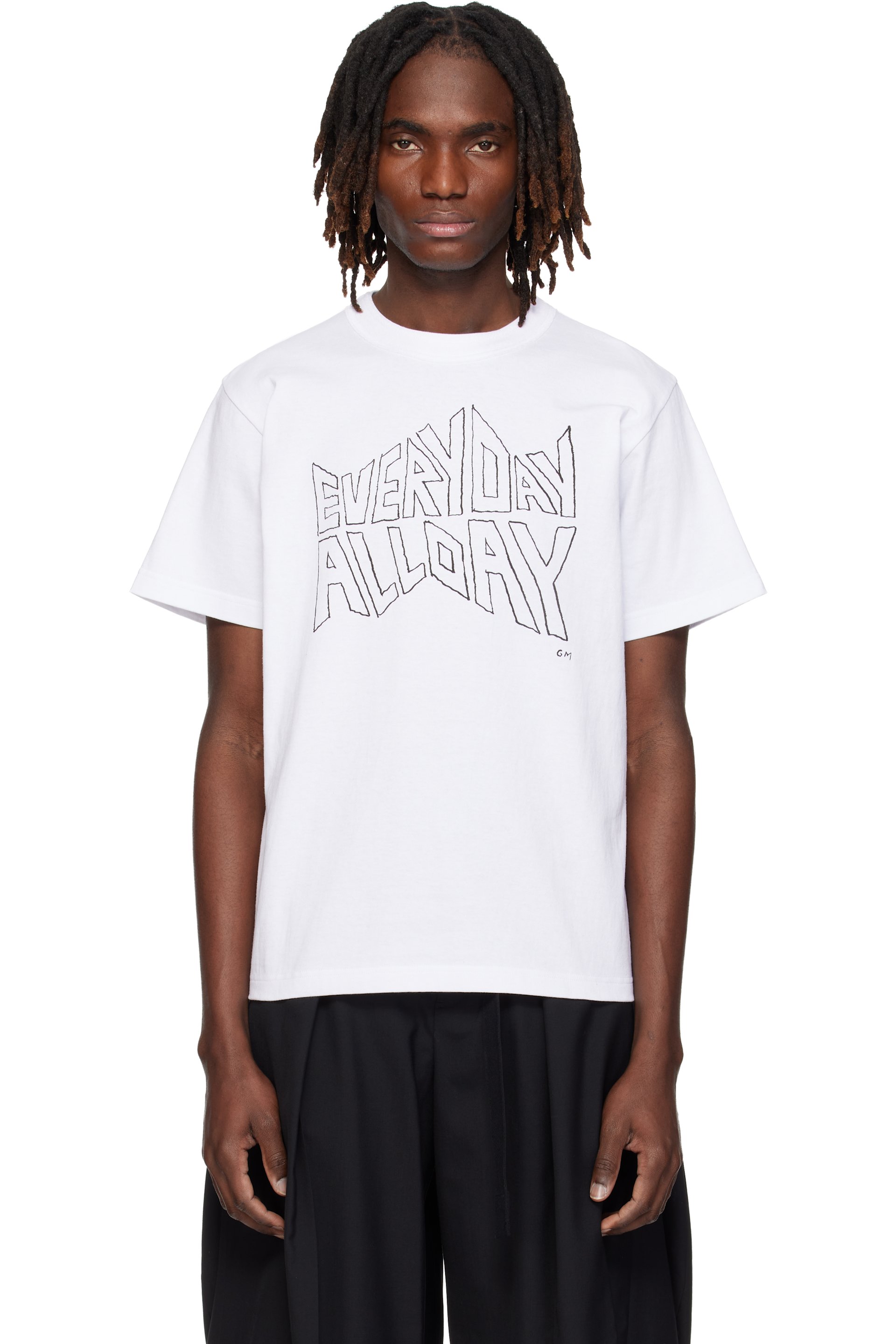 sacai - White 'geoff sacai' Print T-shirt