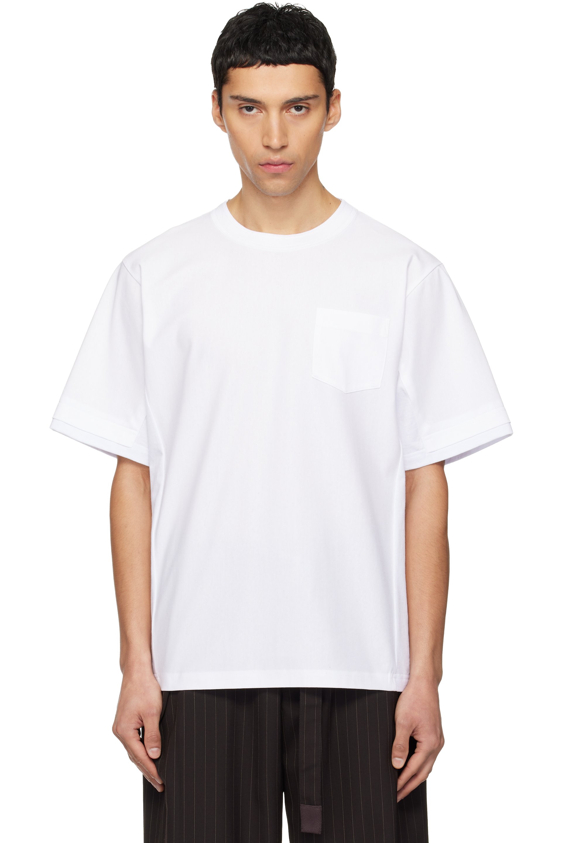 sacai - White Cotton Jersey T-shirt