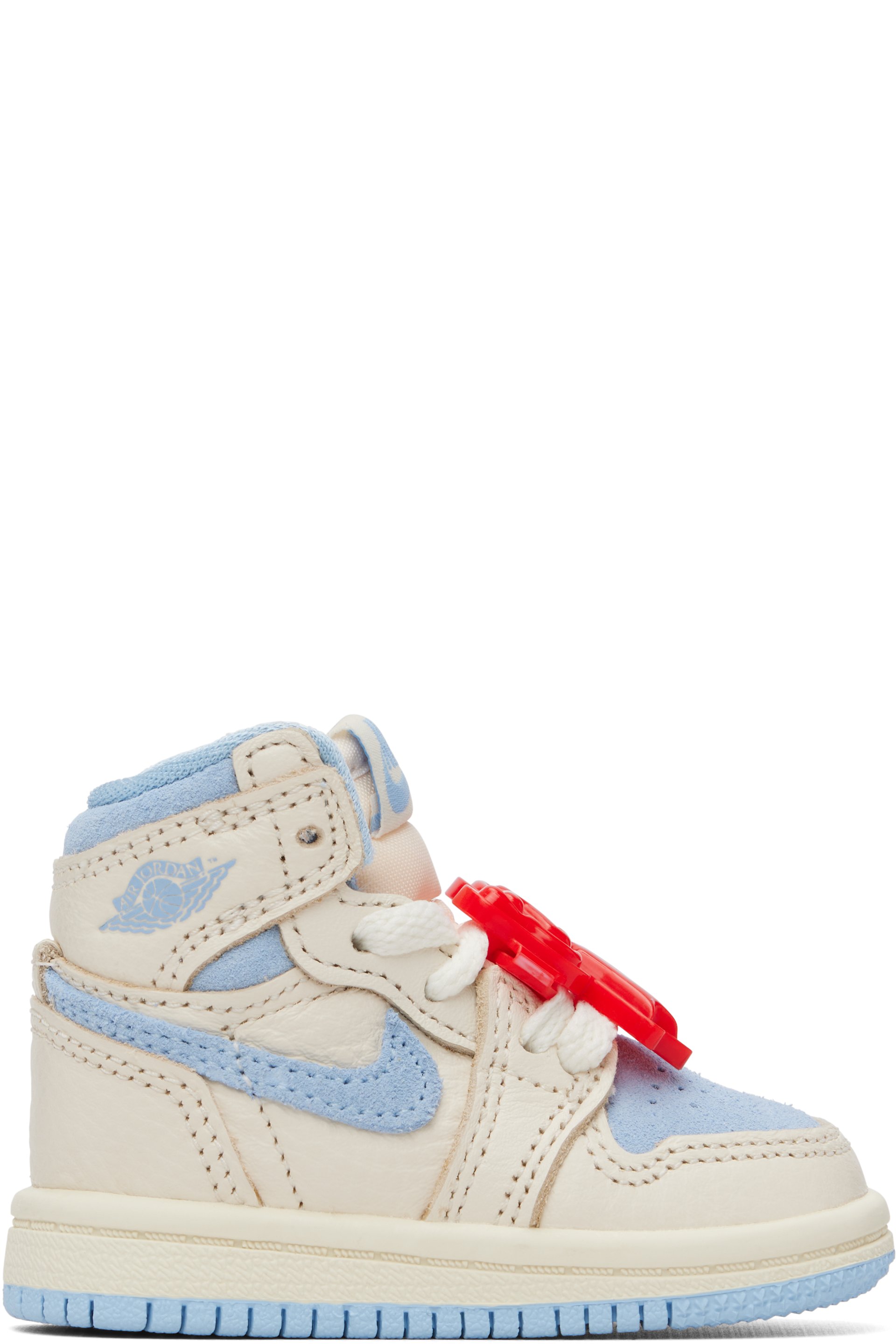 Nike Jordan - Baby Off-White & Blue Jordan 1 Retro High OG Sneakers