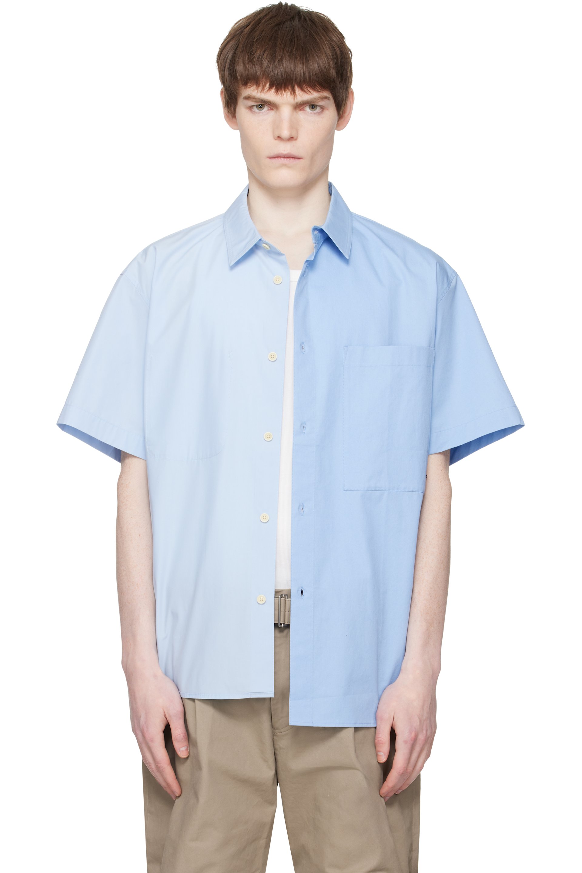 RE;CODE - Blue Split Short Sleeves Shirt