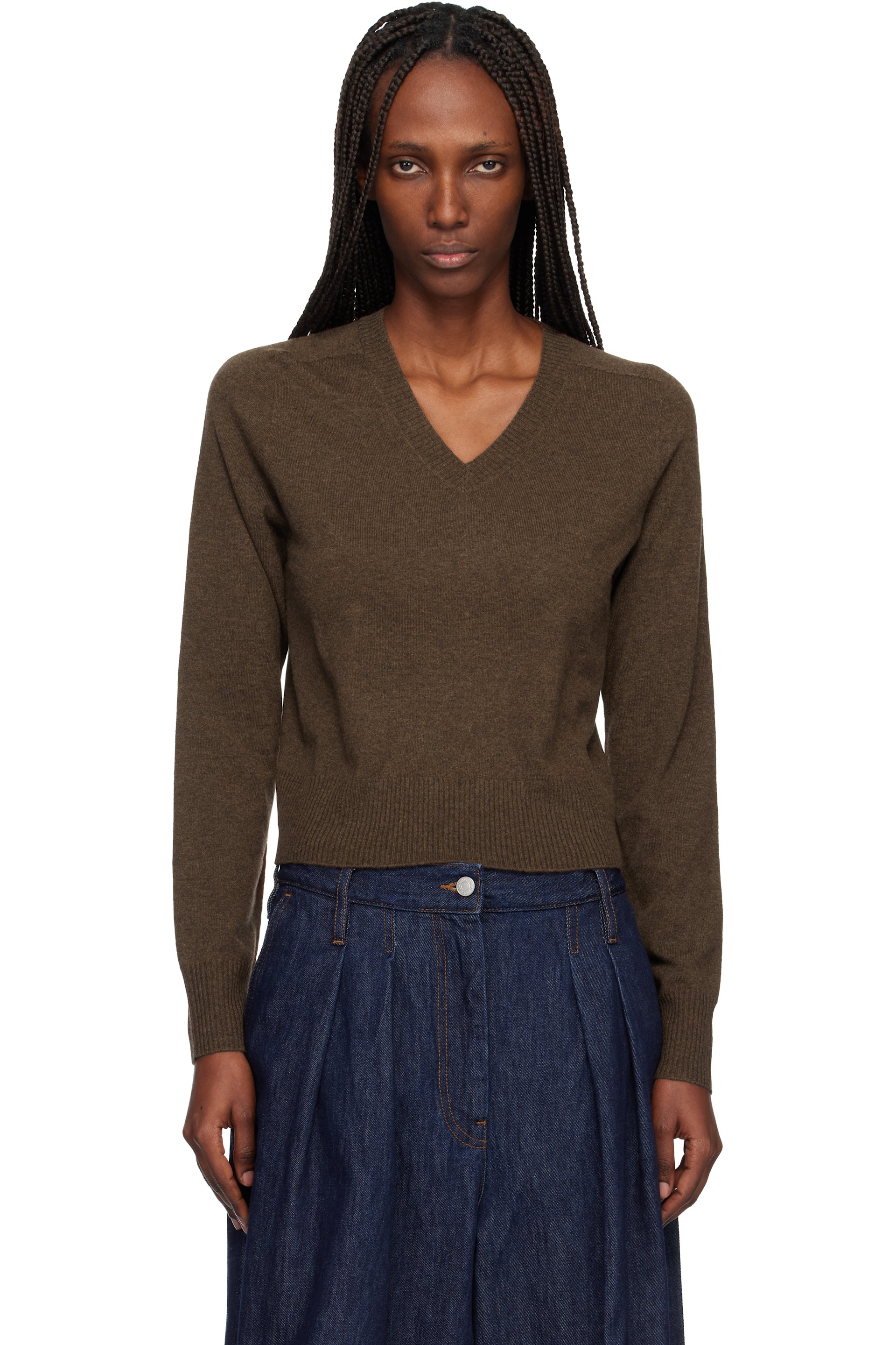 arch4 - Brown Boston V-neck Sweater