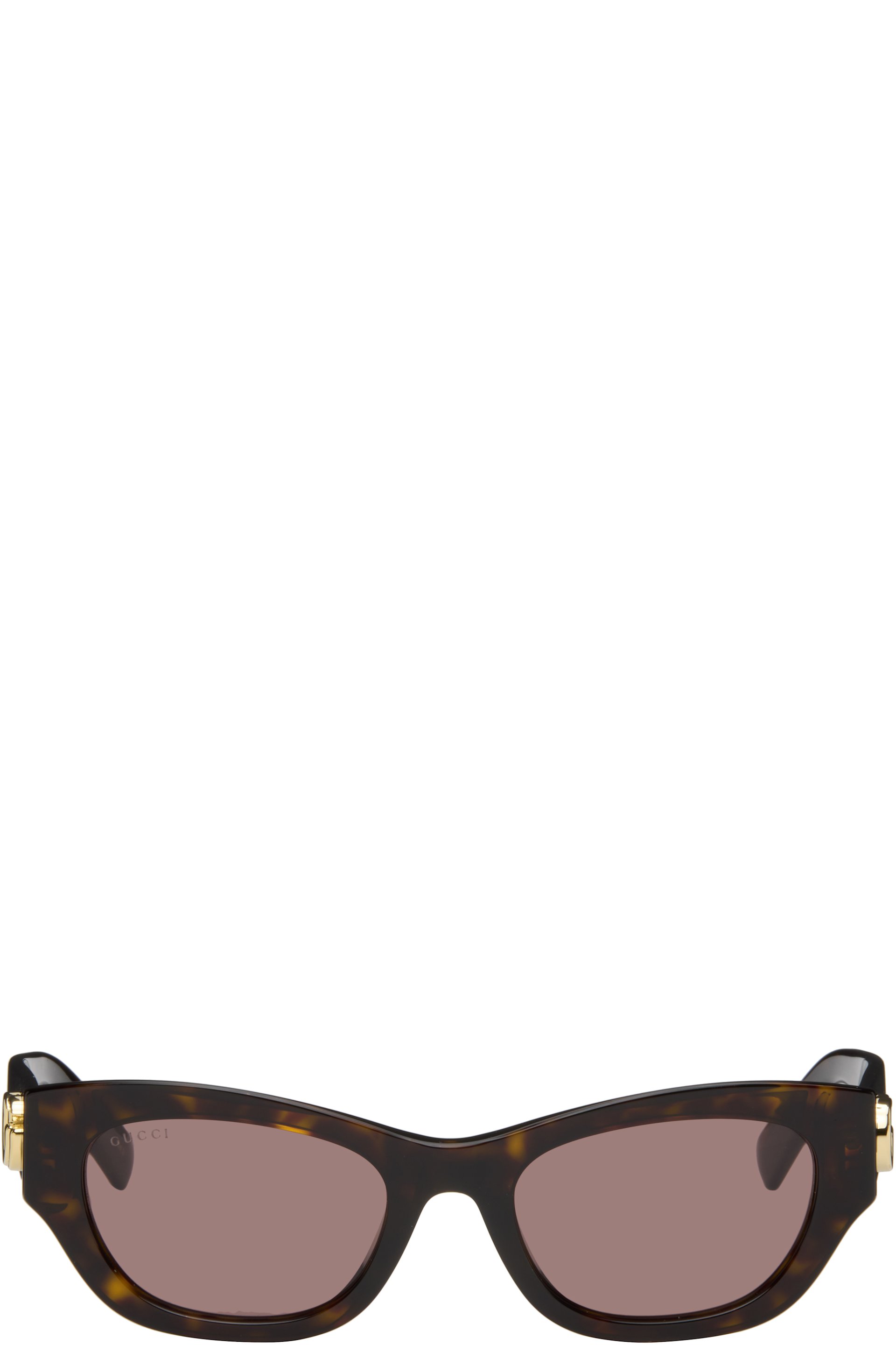 Gucci - Lunettes de soleil brunes à pont bas
