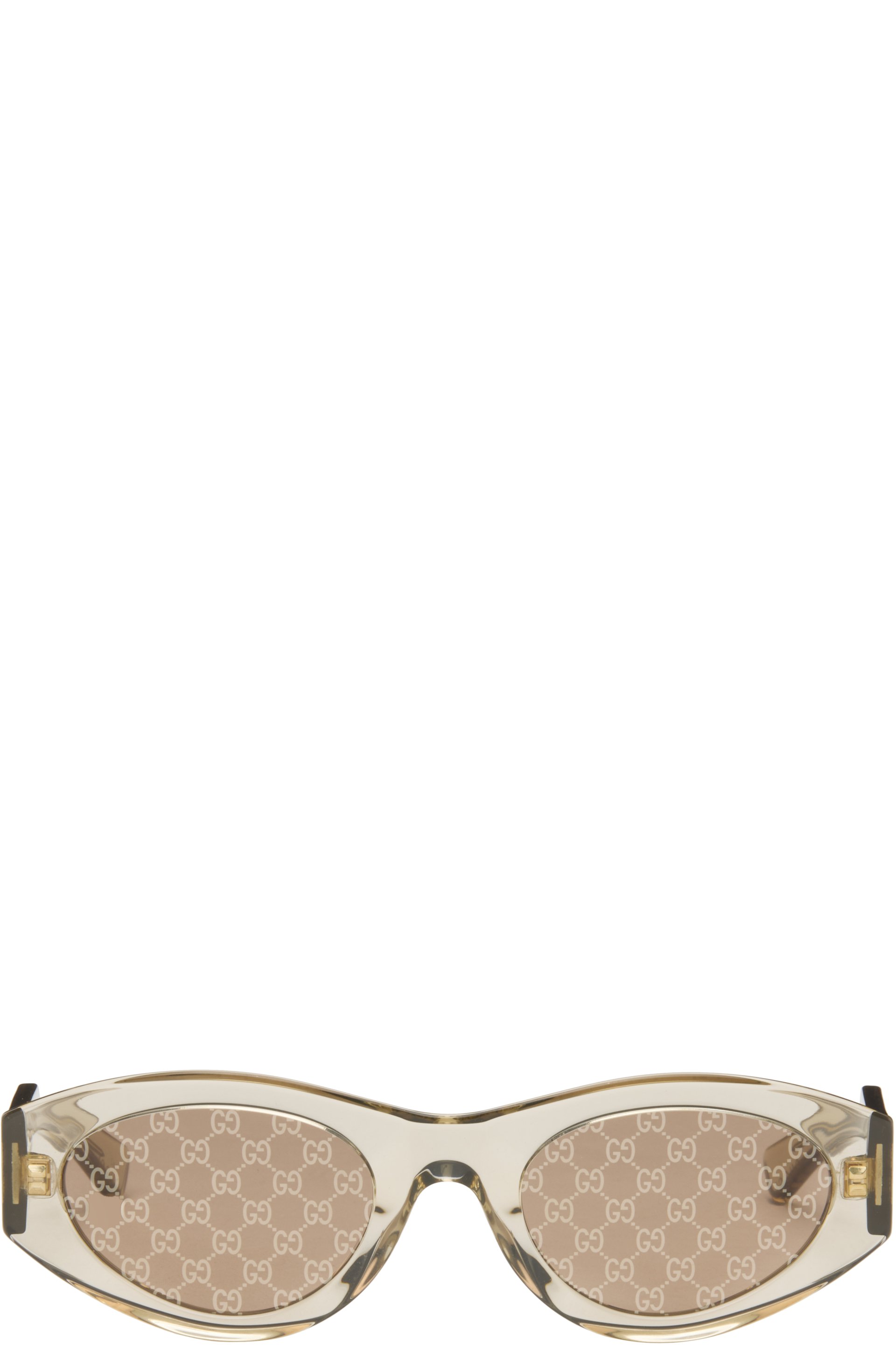 Gucci - Lunettes de soleil jaunes à monogramme et à armature visible