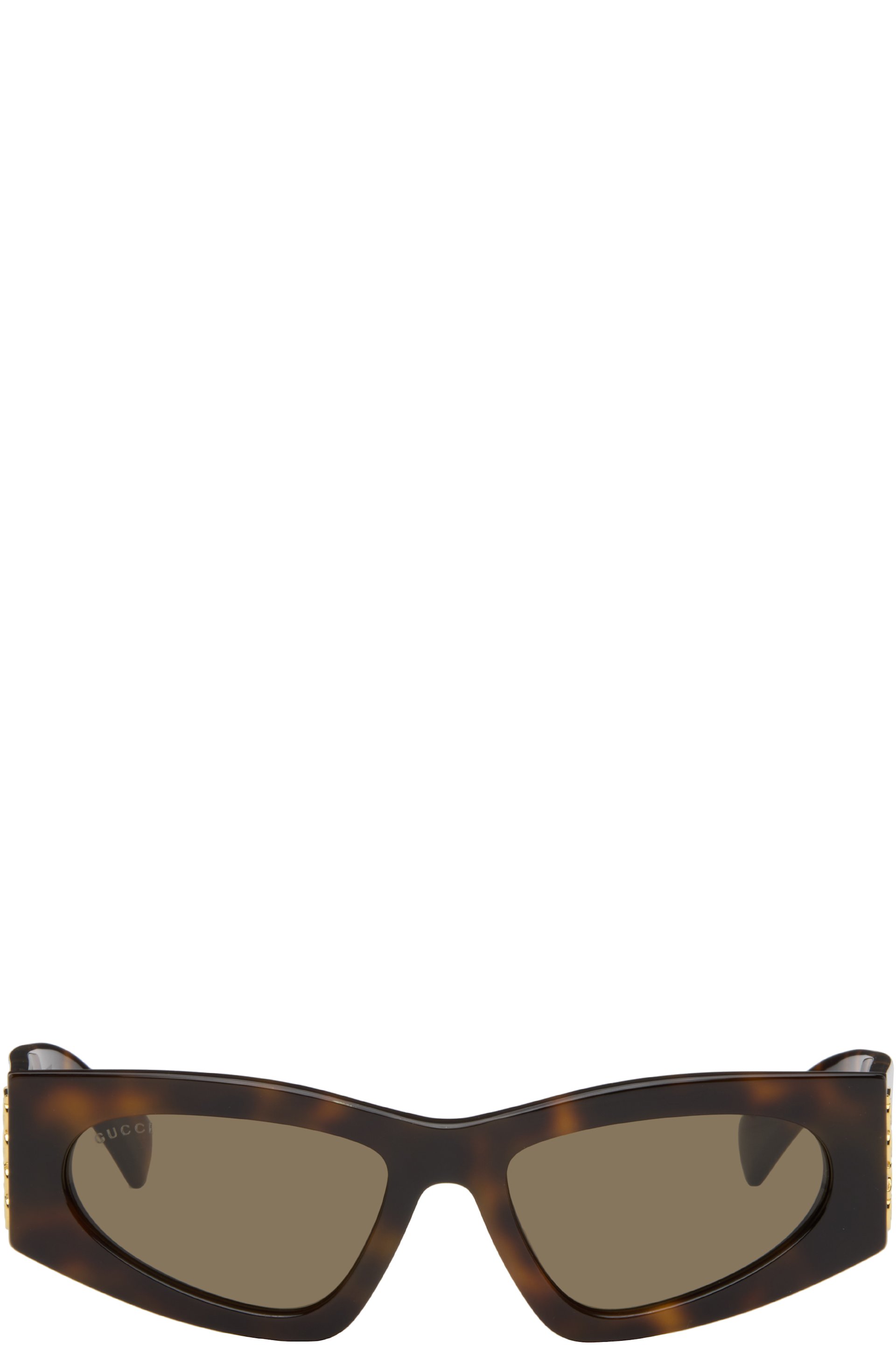 Gucci - Lunettes de soleil brunes à logo