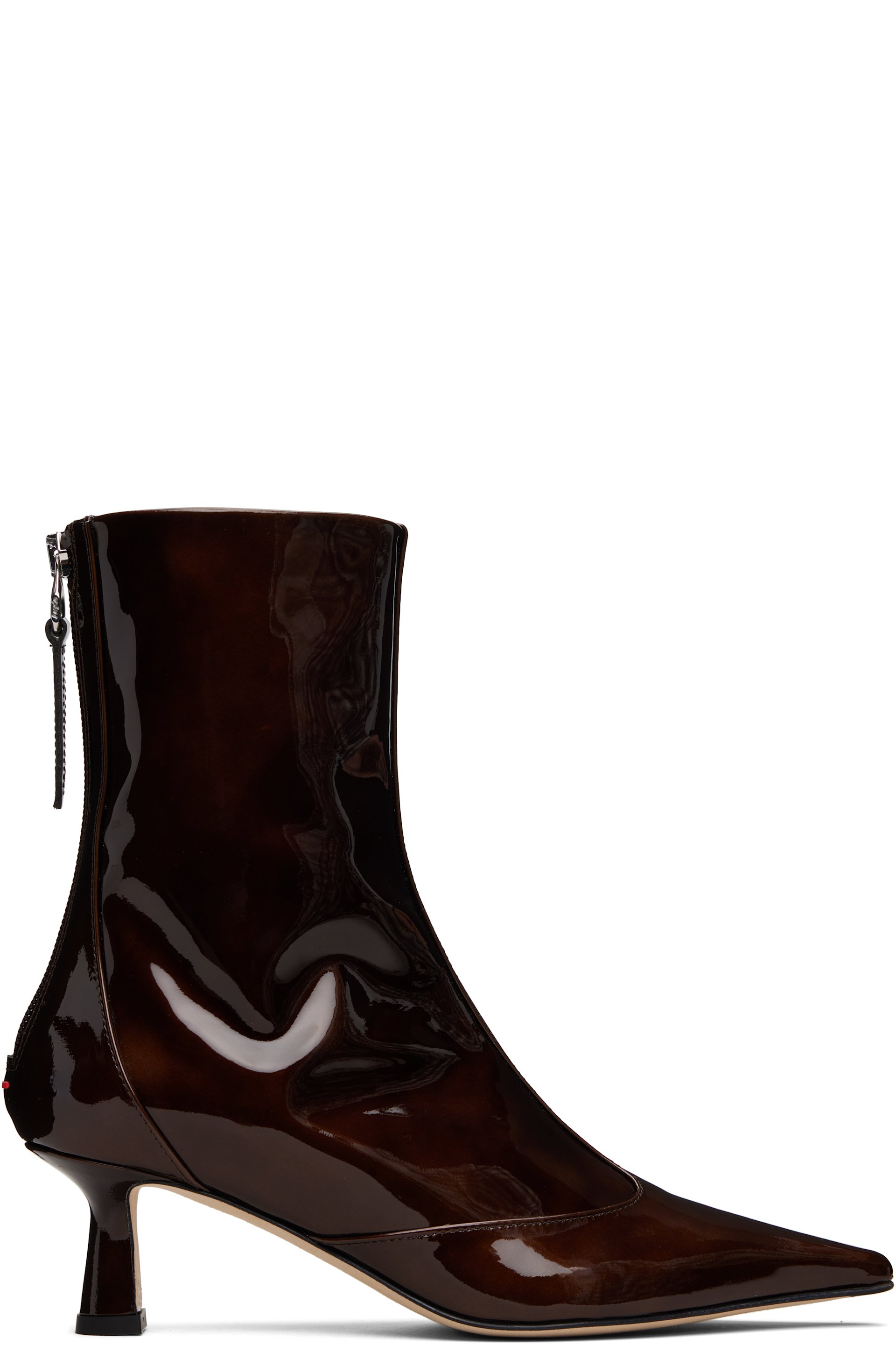 Aeyde - Brown Sila Patent Leather Boots