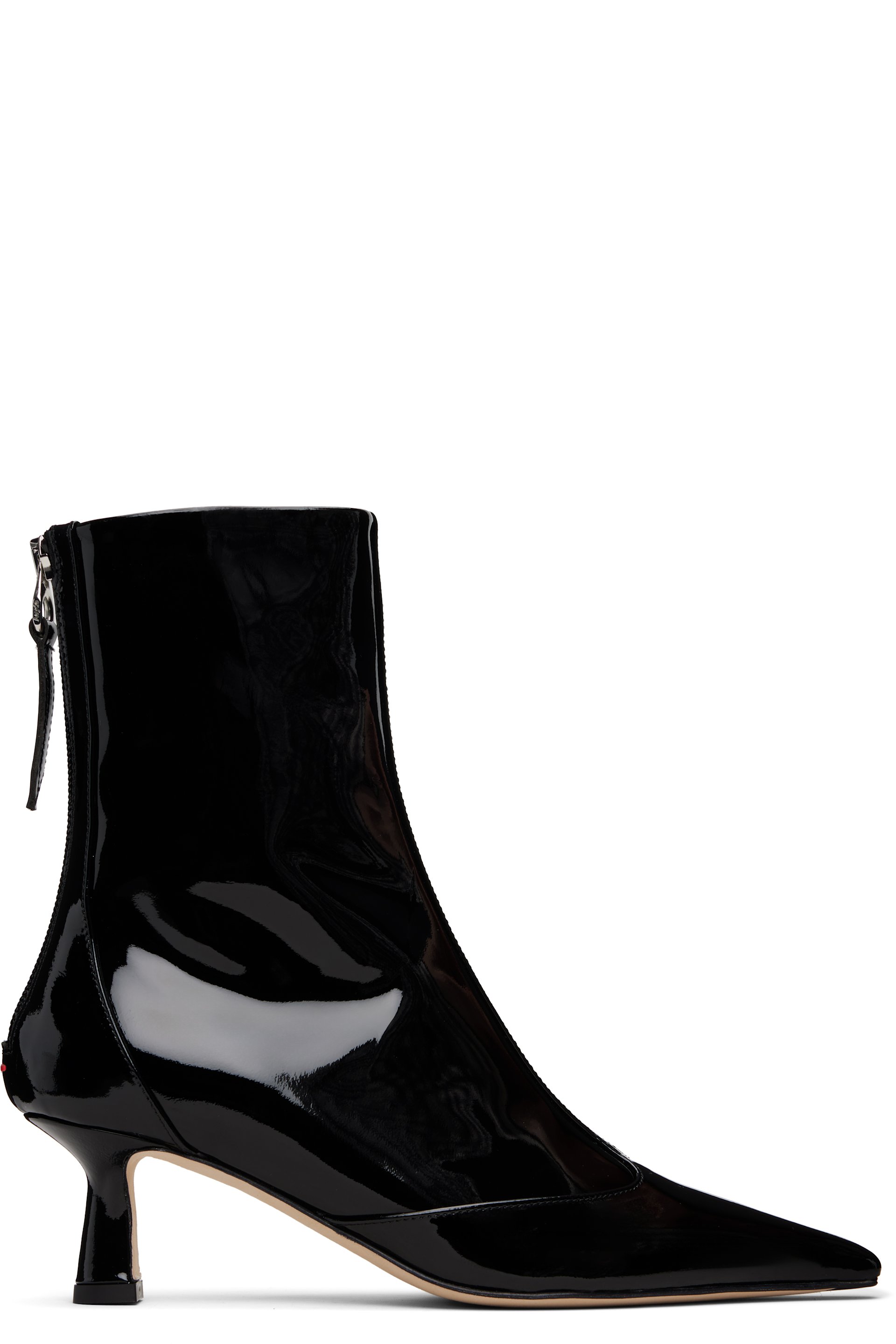 Aeyde - Bottes Sila noires en cuir verni