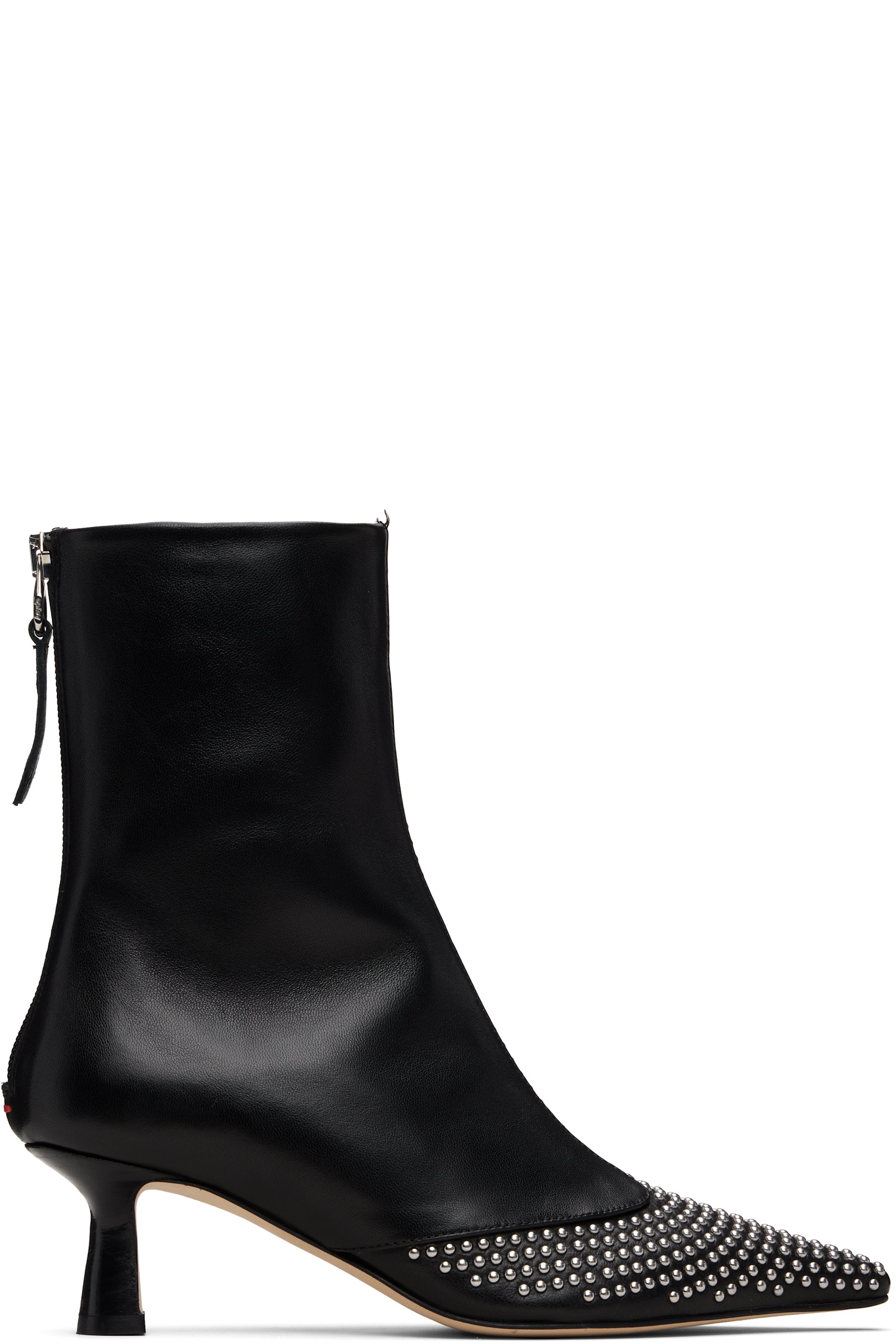 Aeyde - Bottes Sila noires en cuir à mini clous