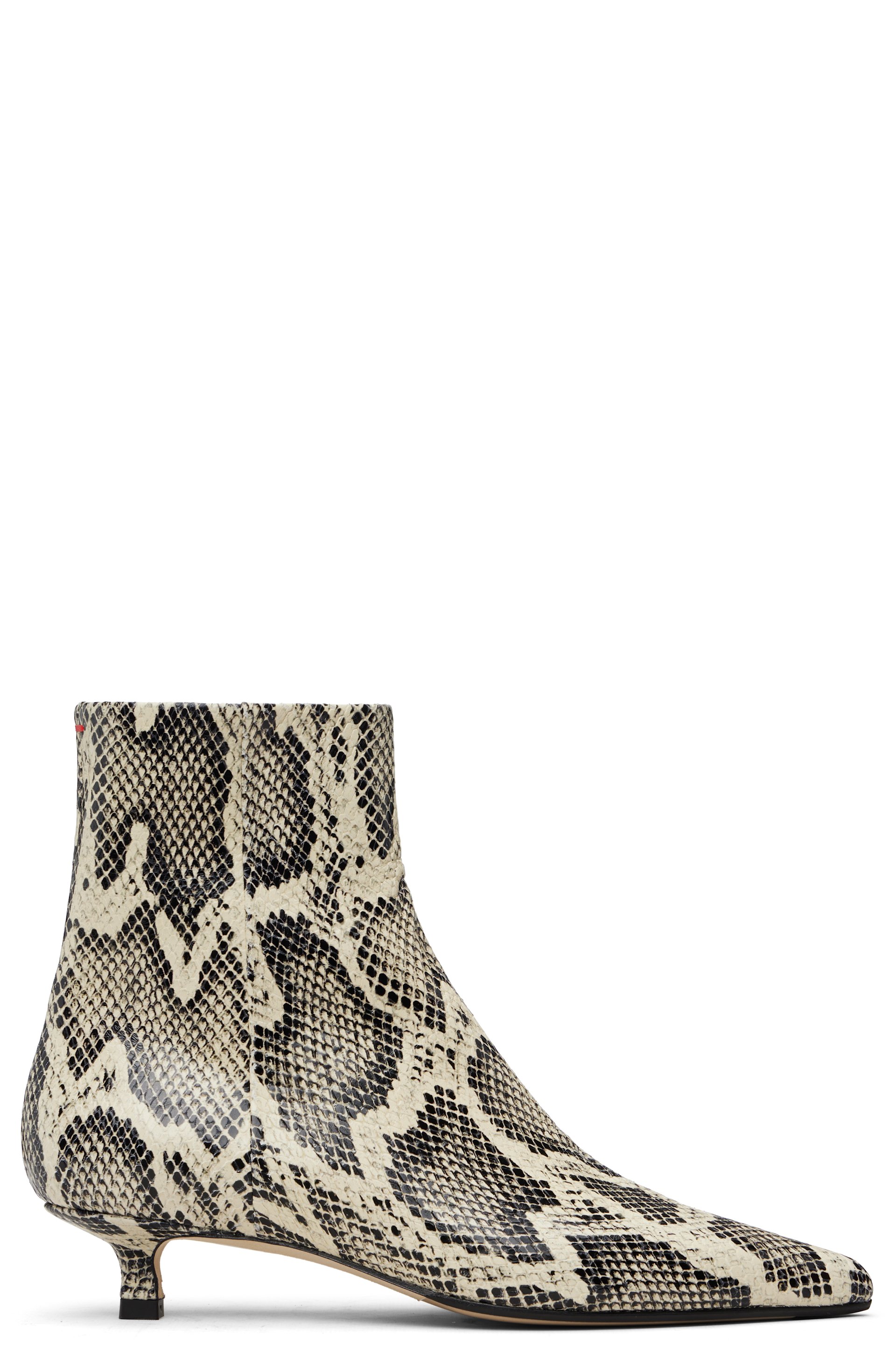 Aeyde - Off-White & Black Sofie Leather Ankle Boots
