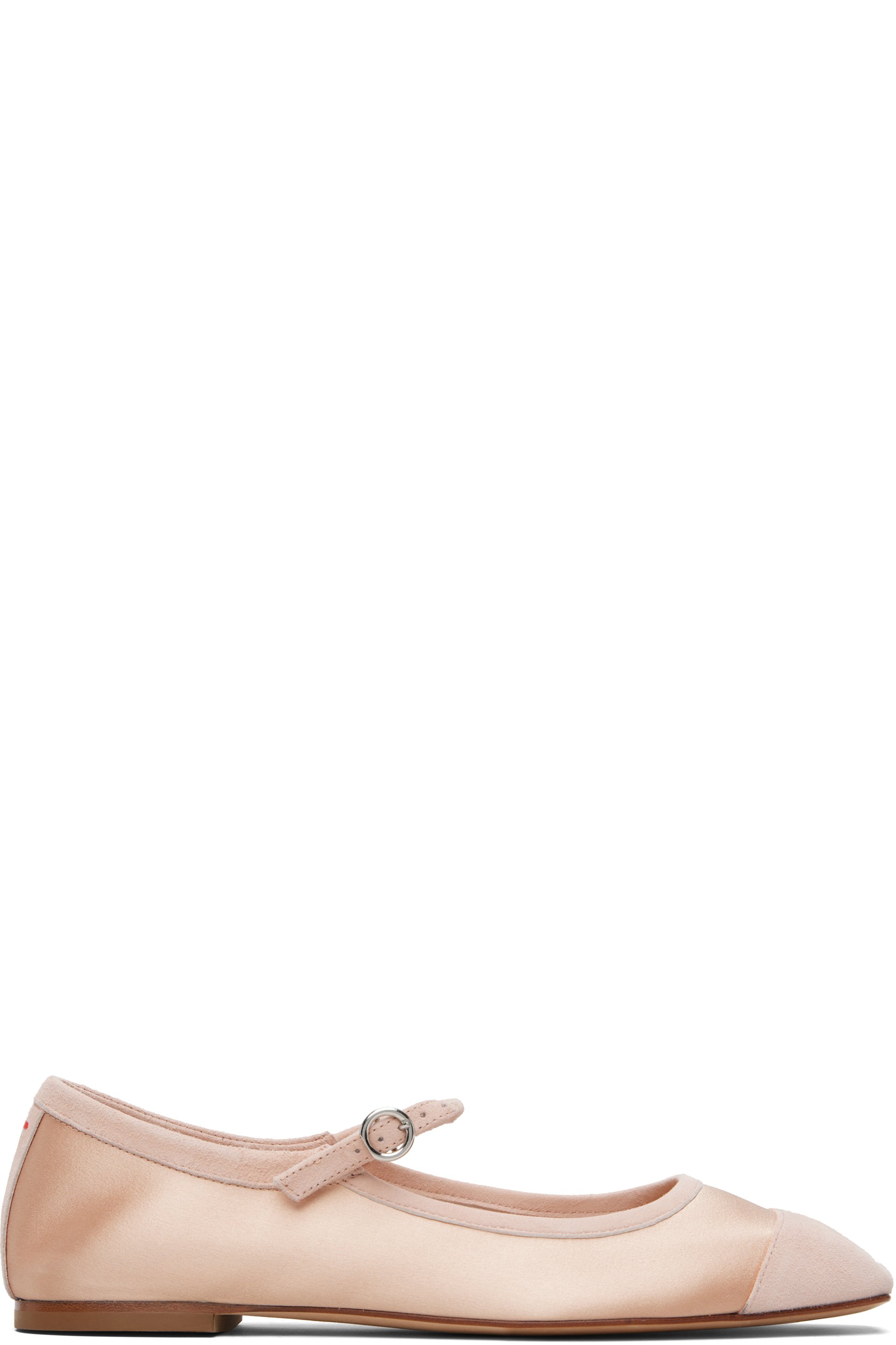 Aeyde - Pink Uma Satin Toe-Cap Mary-Jane Flats