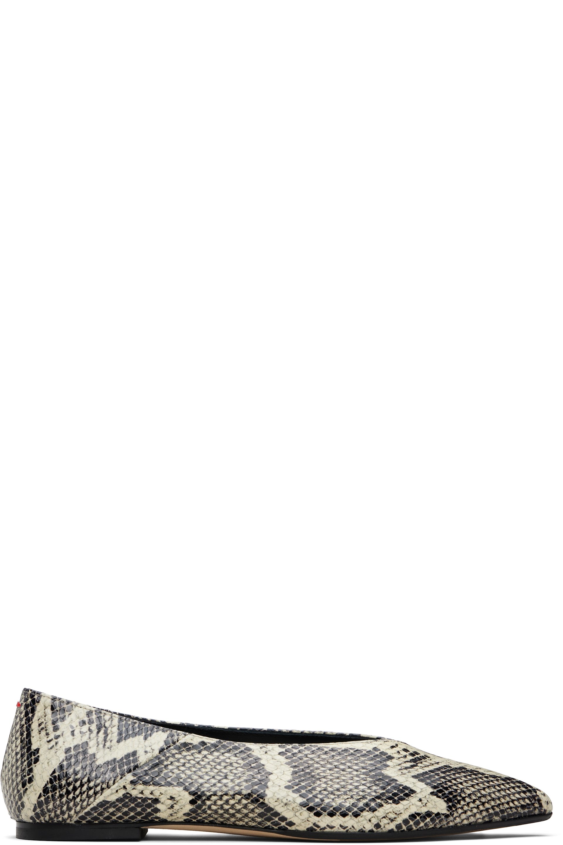 Aeyde - Off White & Black Moa Pointed-Toe Flats