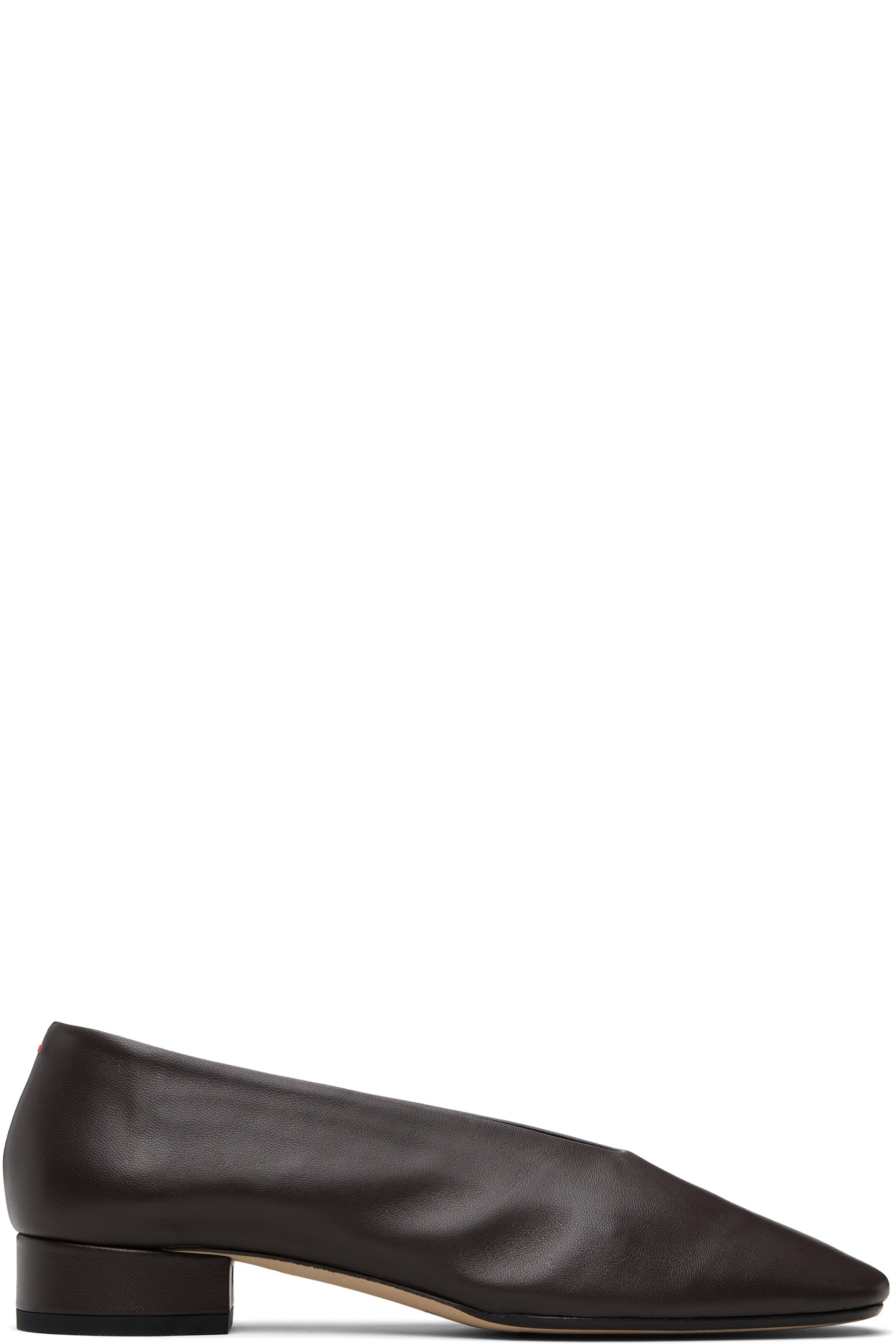 Aeyde - Burgundy Delia Low-Heeled Ballet Heels