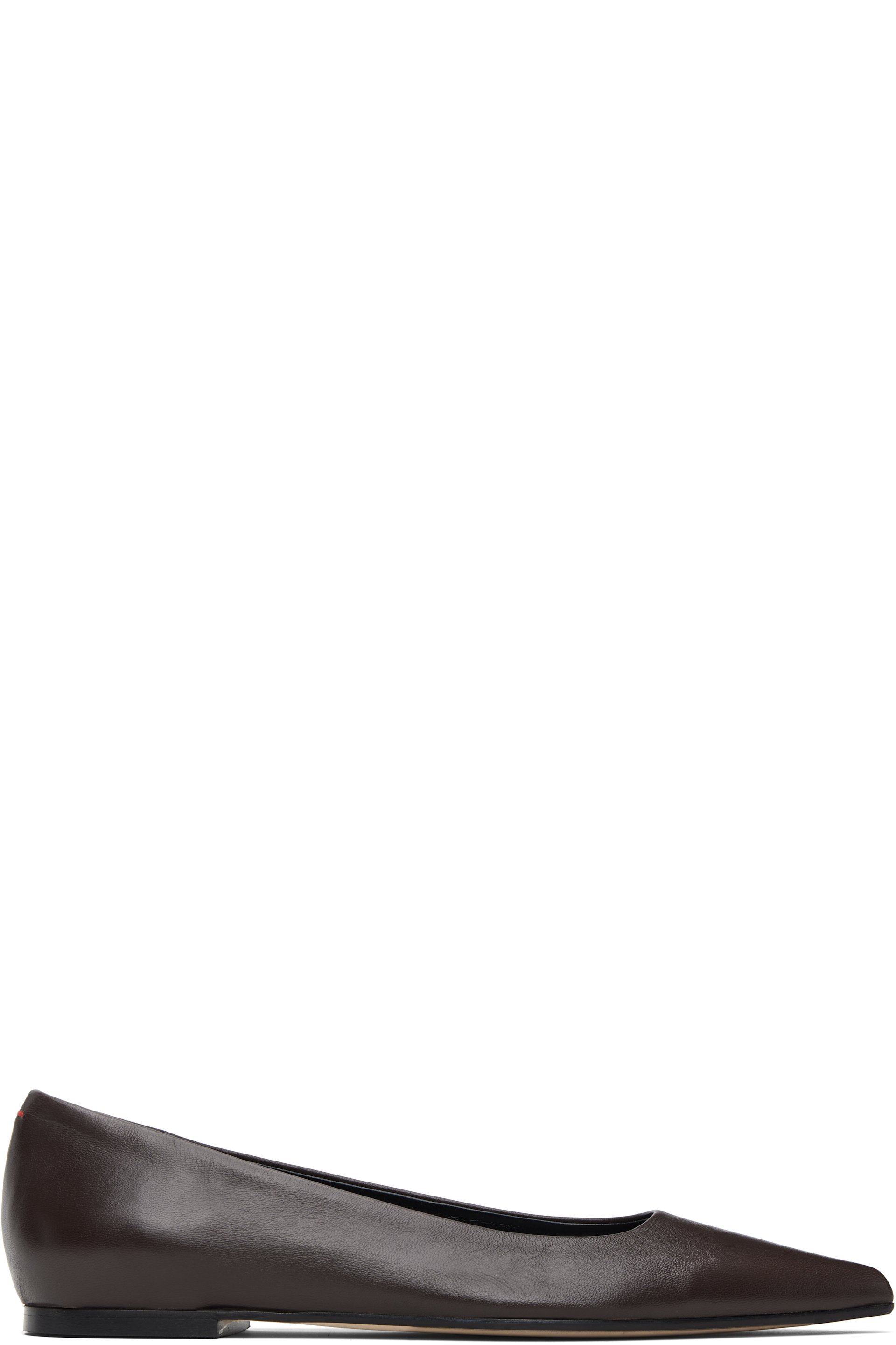 Aeyde - Brown Cassy Pointed-Toe Ballerina Flats