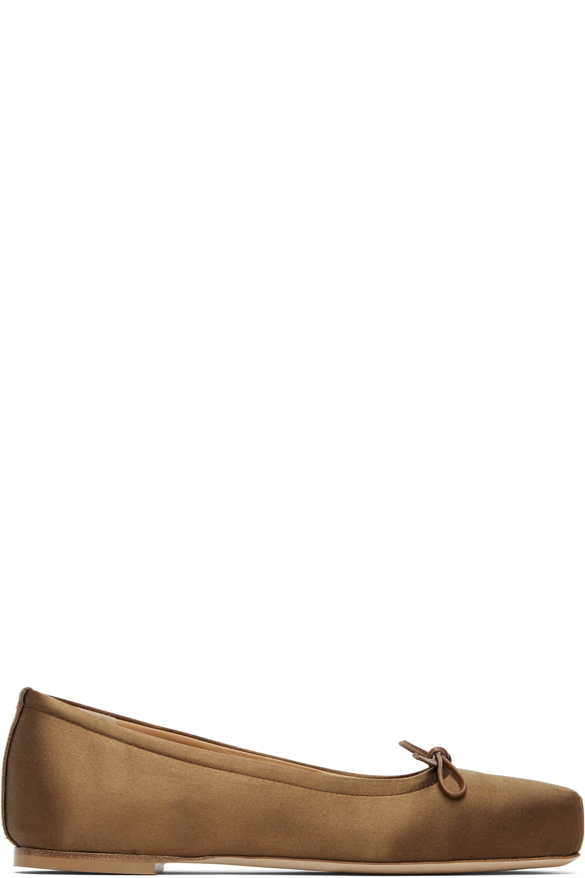 Aeyde - Brown Gabriella Satin Ballerina Flats