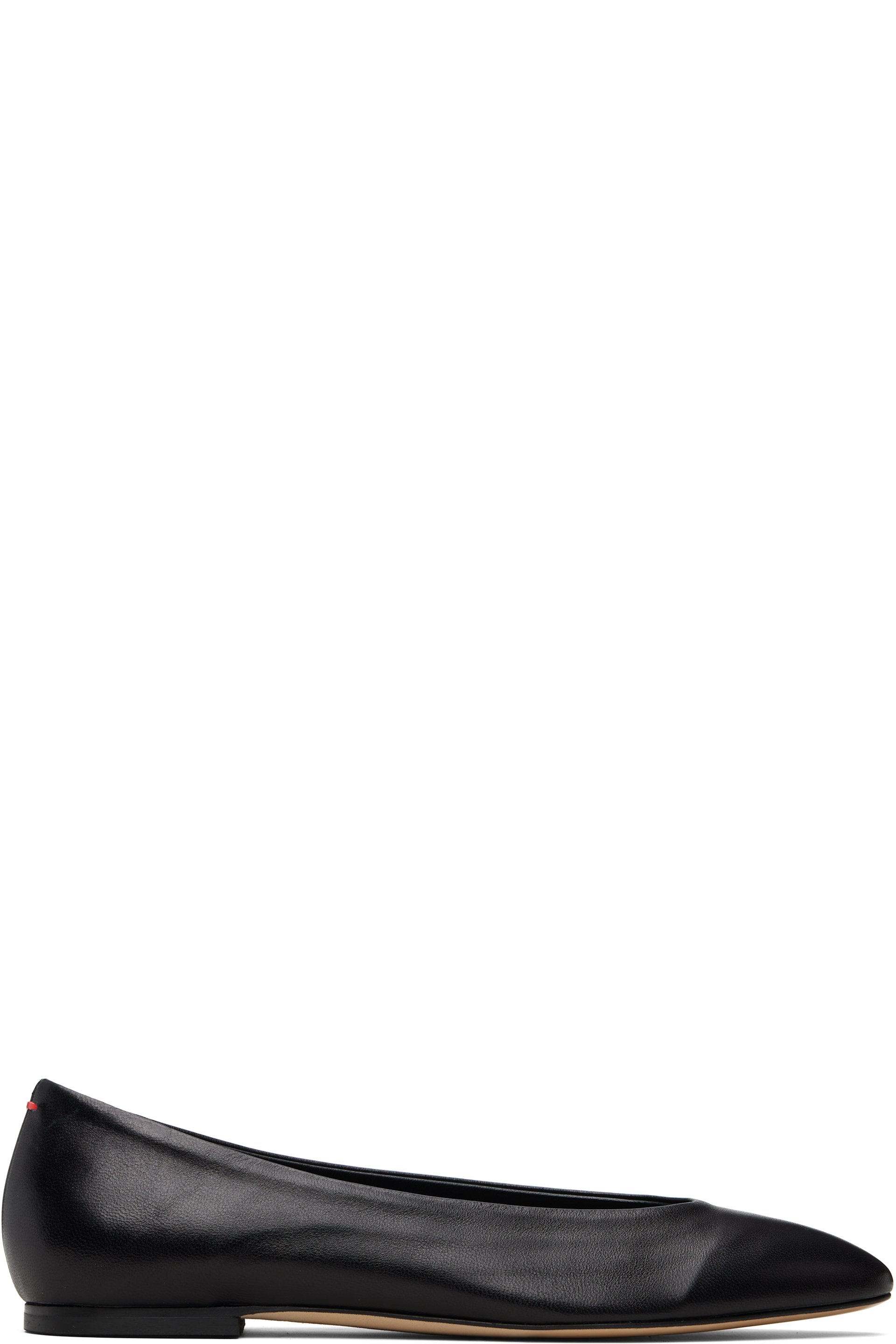 Aeyde - Black Ellie Almond-Toe Flats
