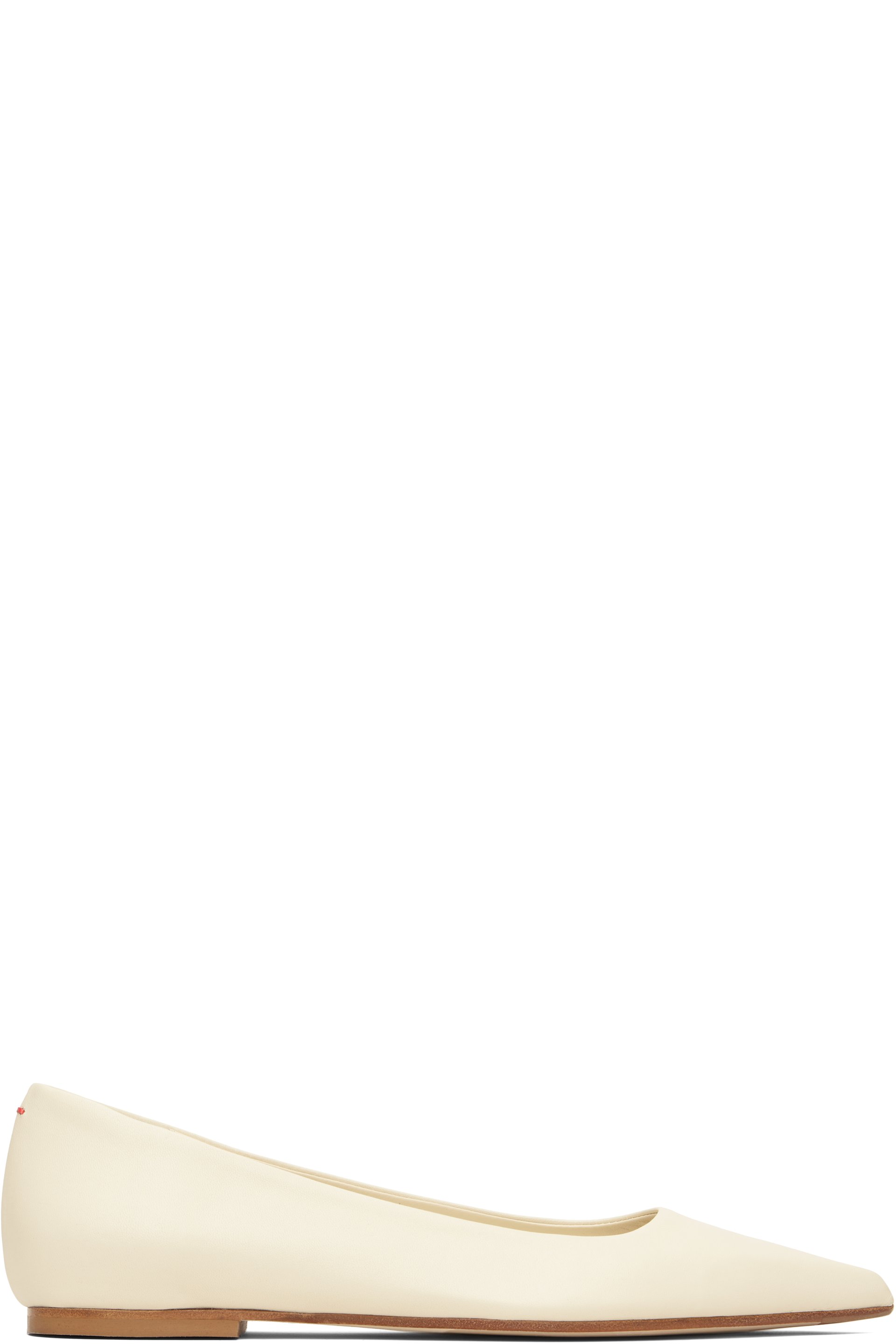 Aeyde - Off-White Cassy Pointed-Toe Ballerina Flats