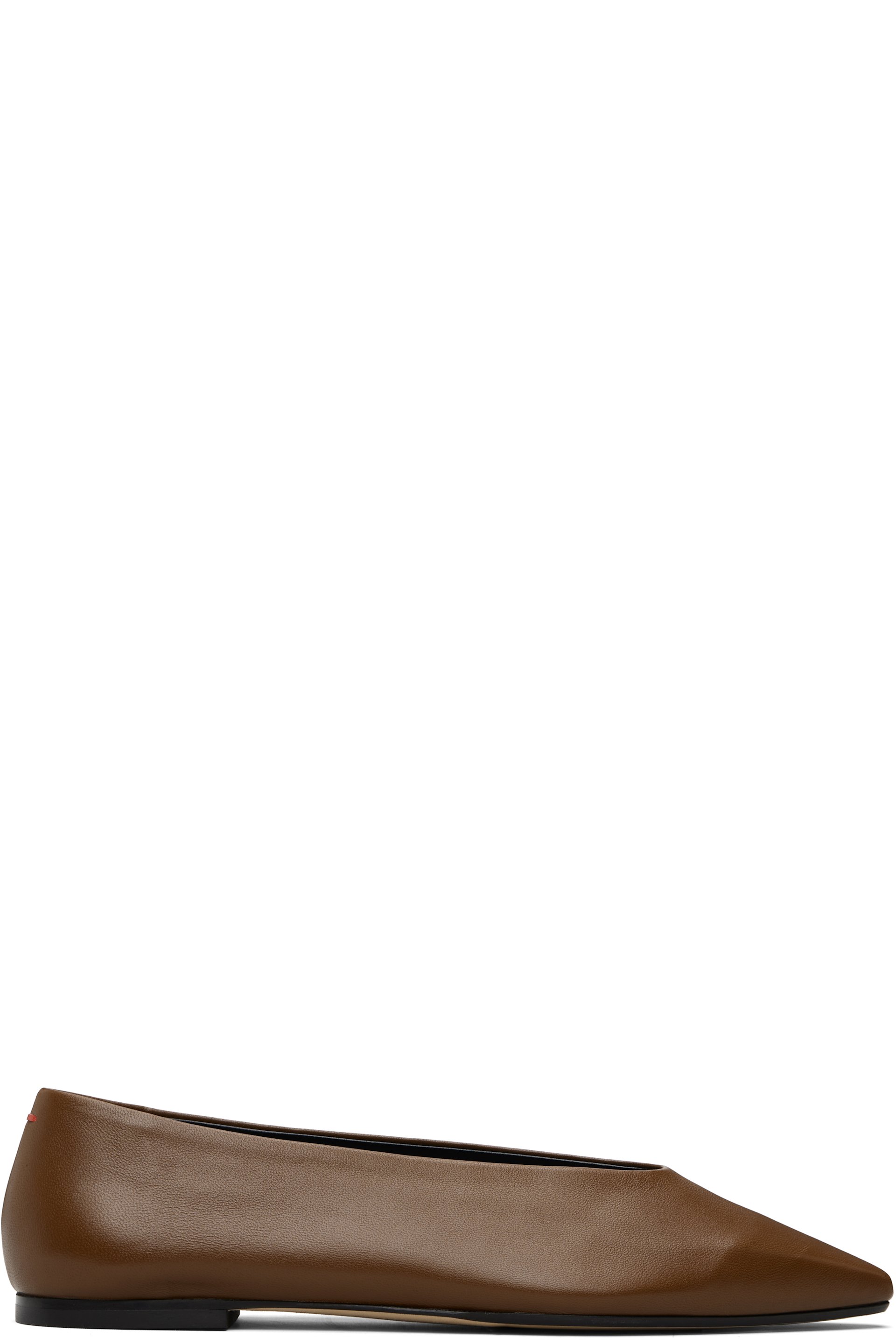 Aeyde - Brown Betty Square-Toe Ballerina Flats