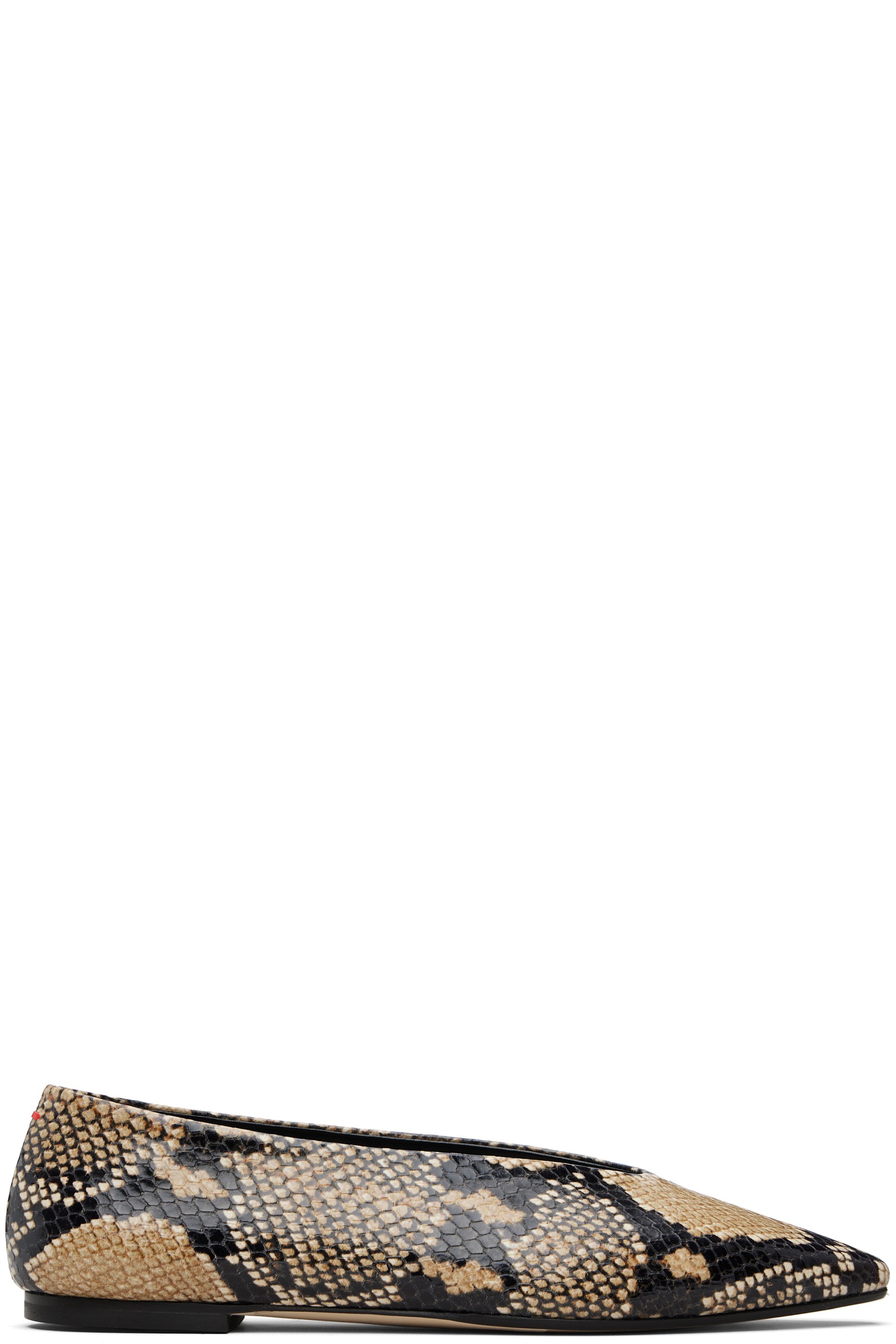 Aeyde - Black & Beige Betty Square-Toe Ballerina Flats