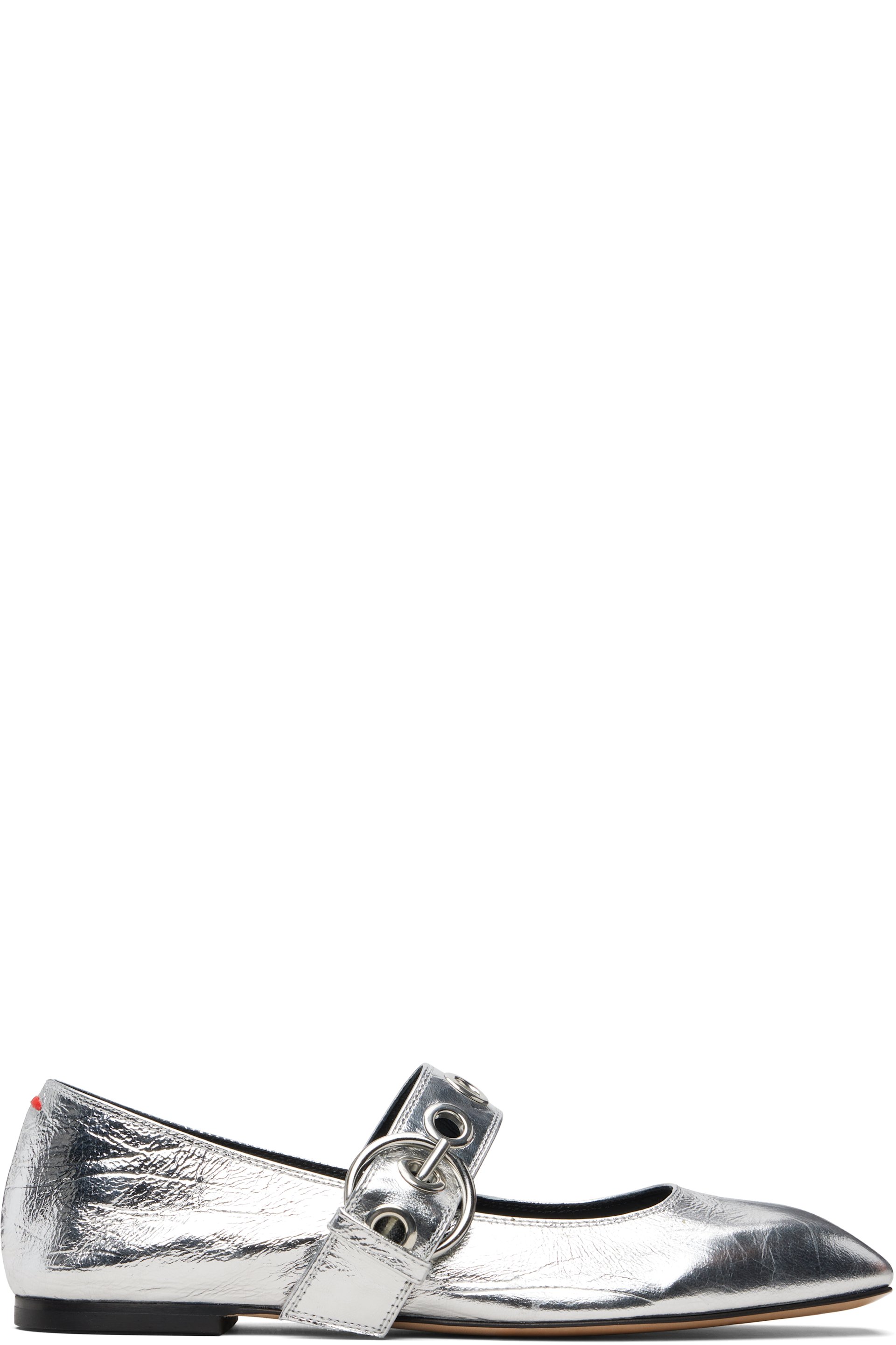 Aeyde - Silver Uma Eyelet Ballerina Flats