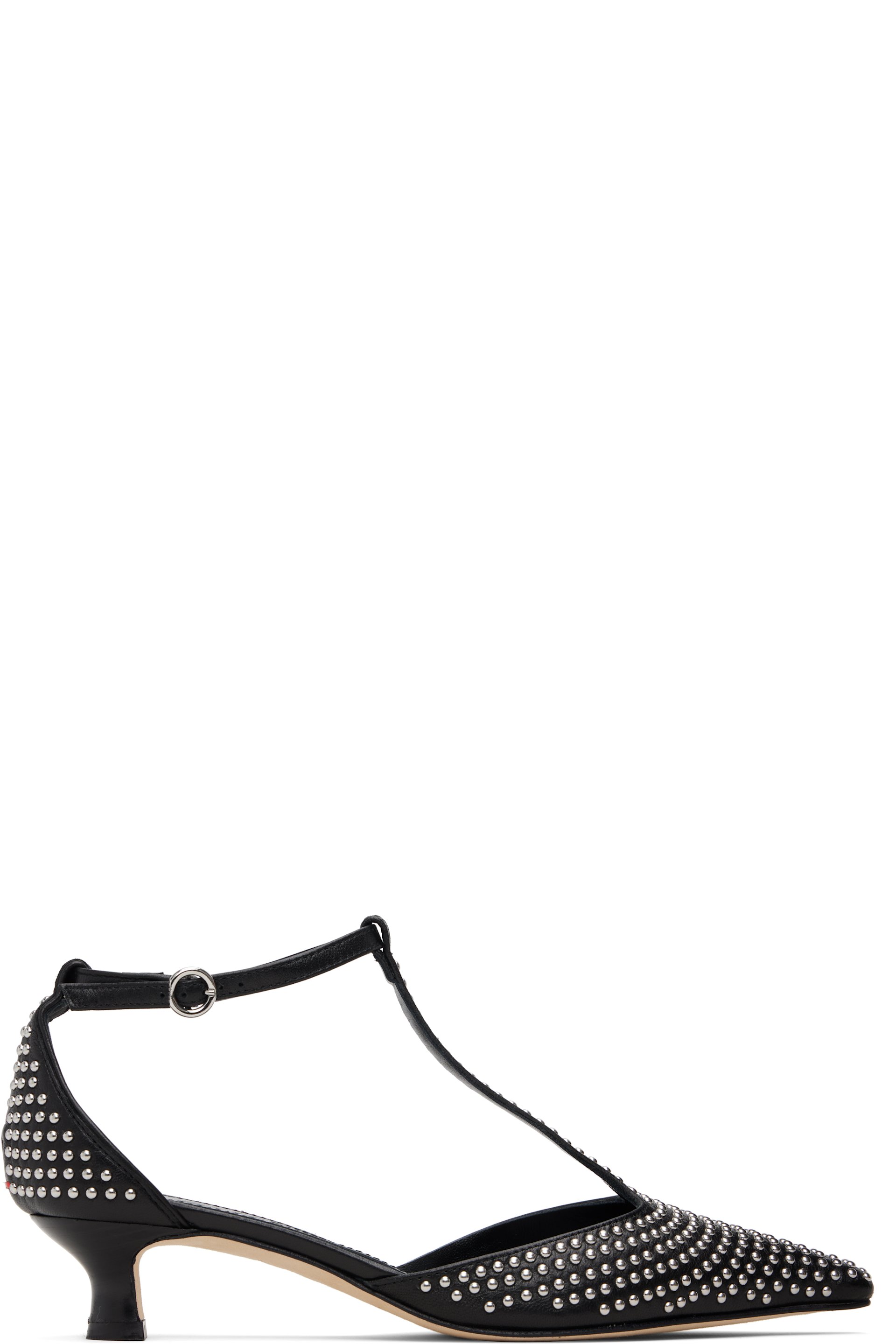 Aeyde - Chaussures à talon Liz noires en cuir à mini clous