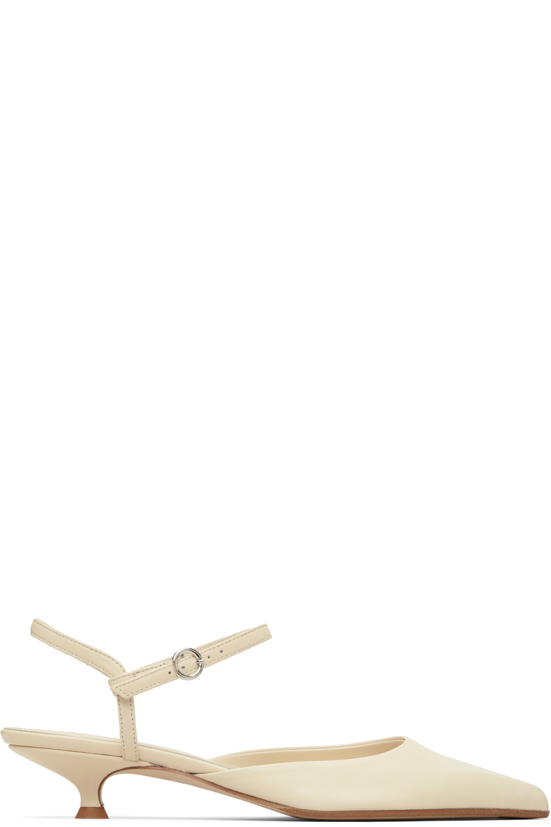 Aeyde - Off-White Colette Nappa Leather Heels