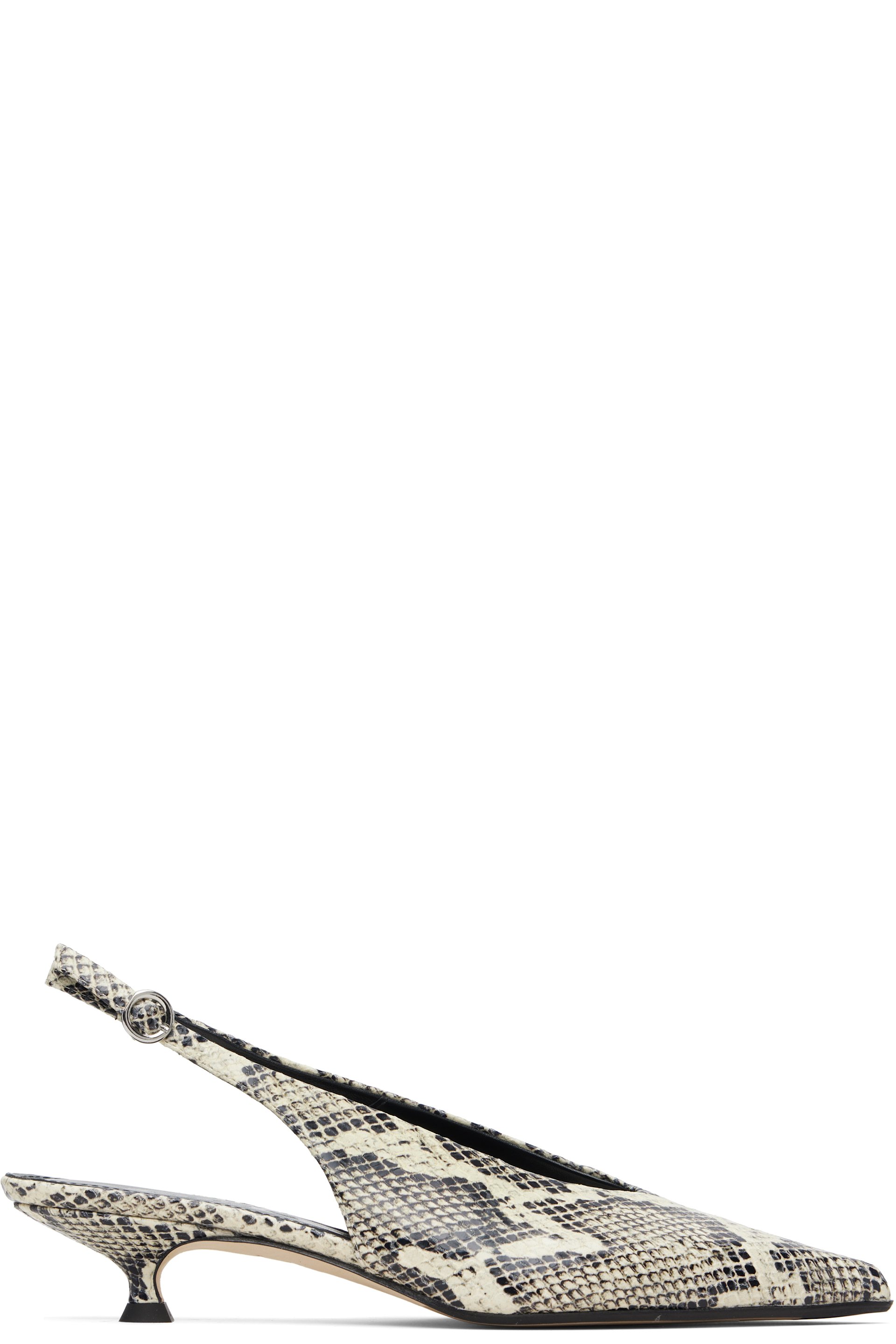 Aeyde - Off-White & Black Camila Heels