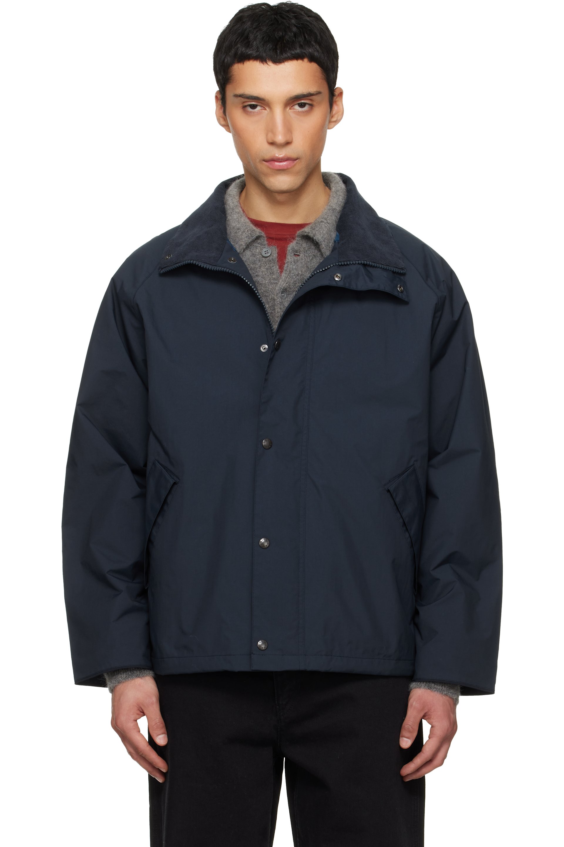Navy 2L PERTEX UNLIMITED Field Short Jacket by nanamica on Sale