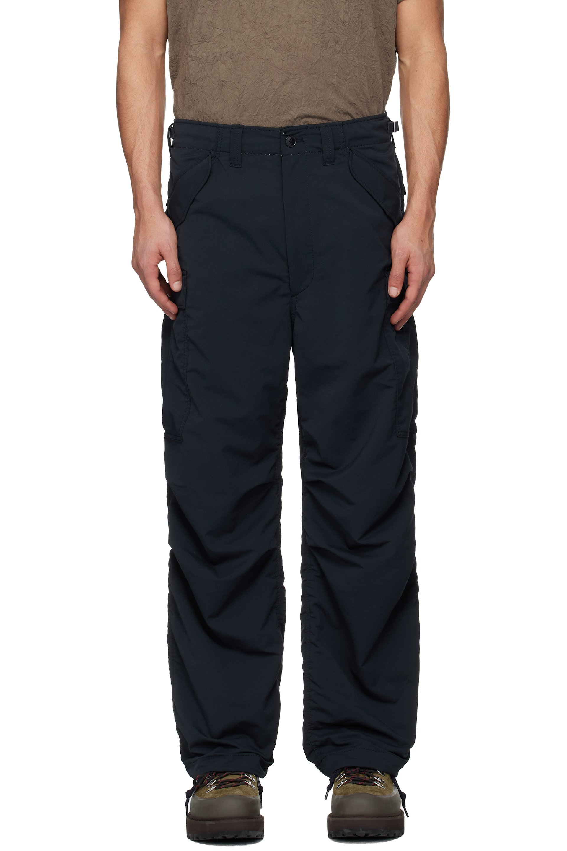 nanamica - Pantalon cargo militaire bleu marine en ALPHADRY - OOAL