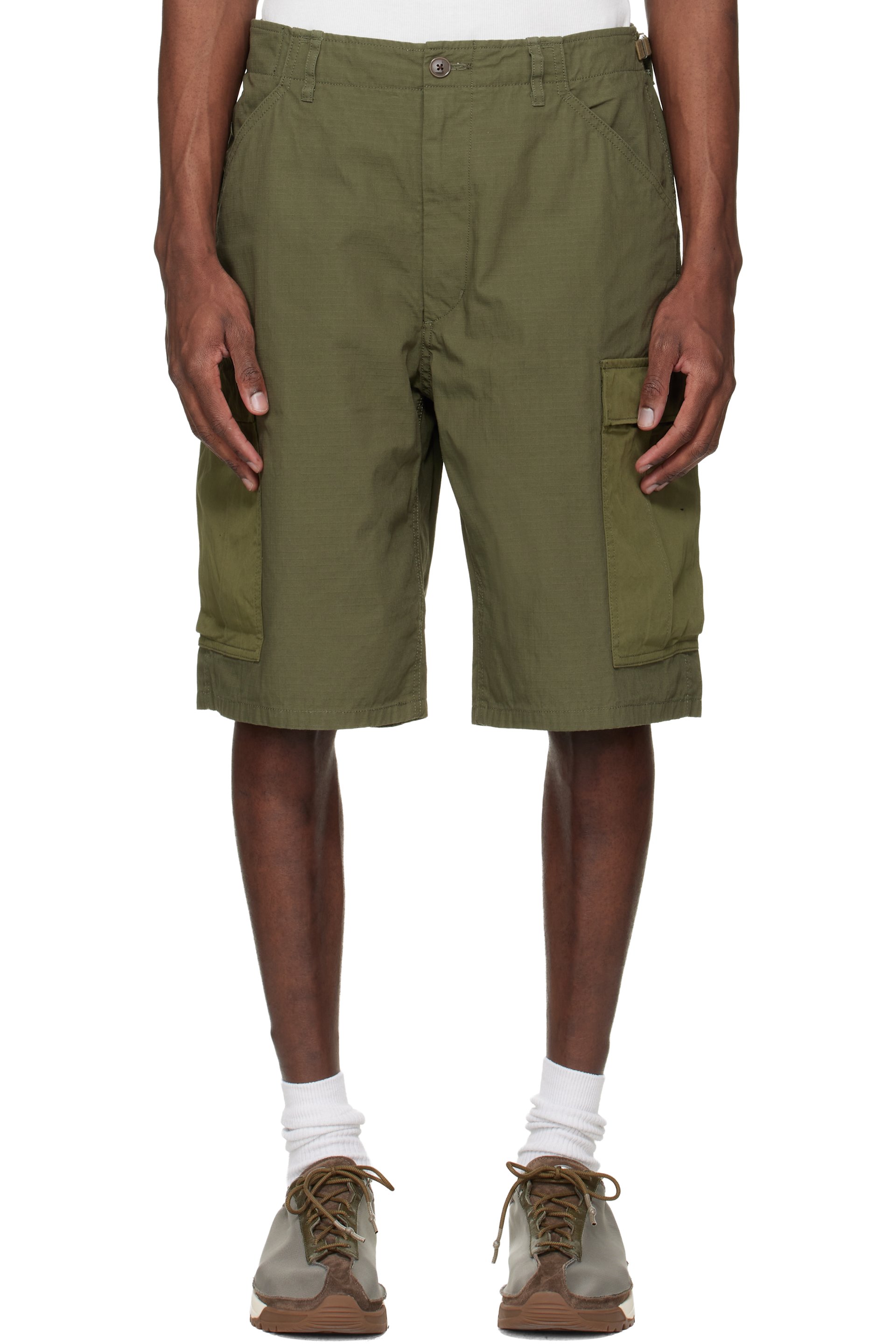 nanamica - Short cargo kaki en tissu antidéchirures