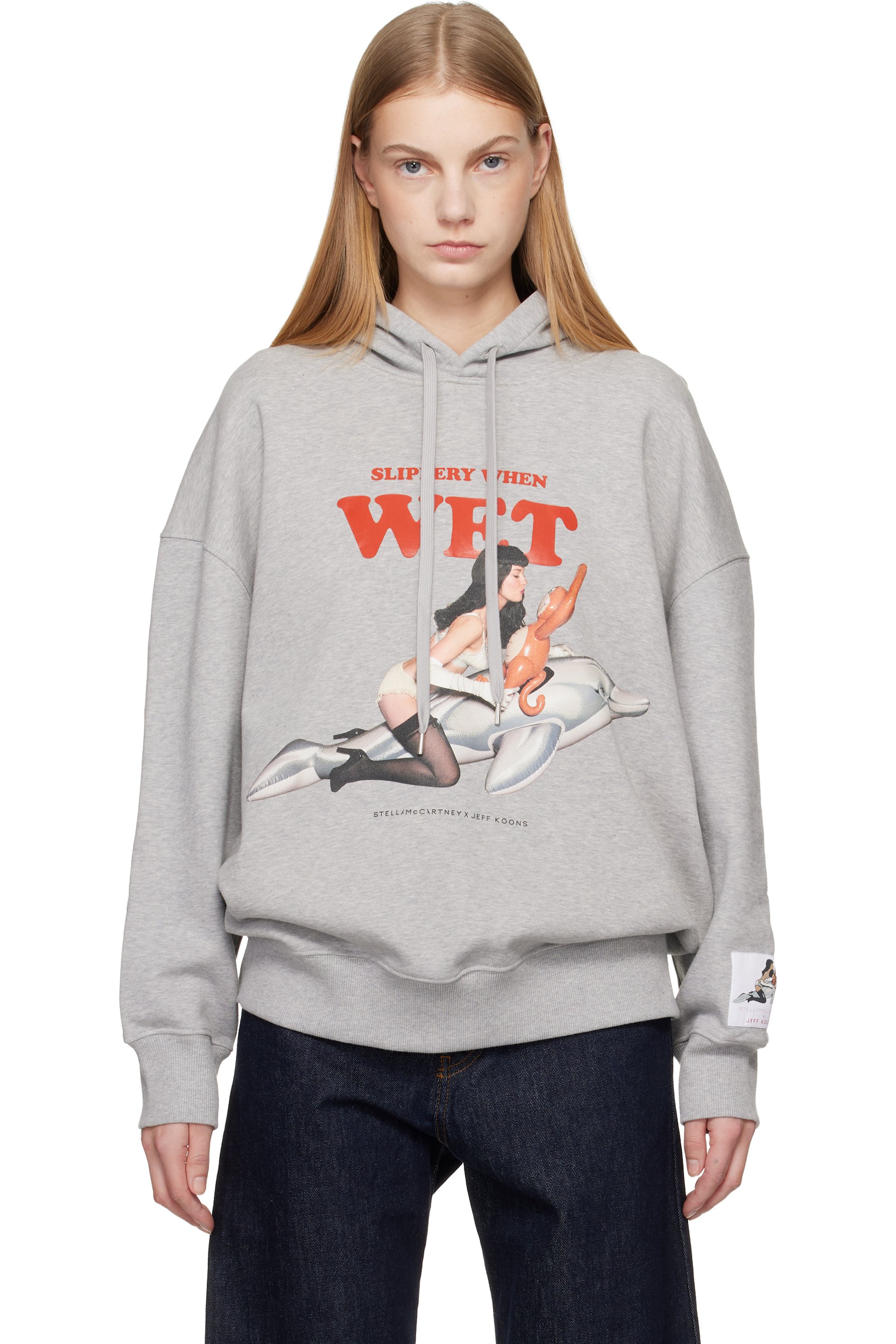 Stella McCartney - Pull à capuche 'Slippery When Wet' gris édition Jeff Koons