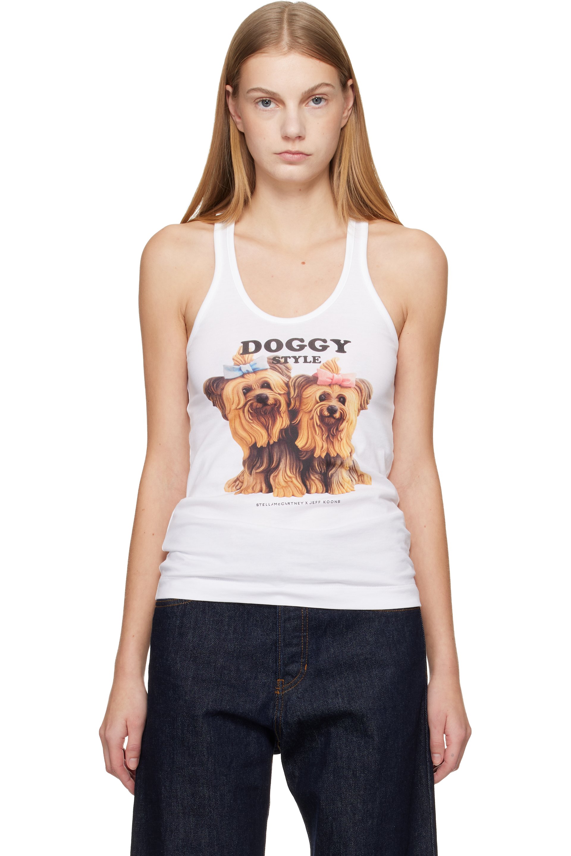 Stella McCartney - Débardeur 'Doggy Style' blanc édition Jeff Koons