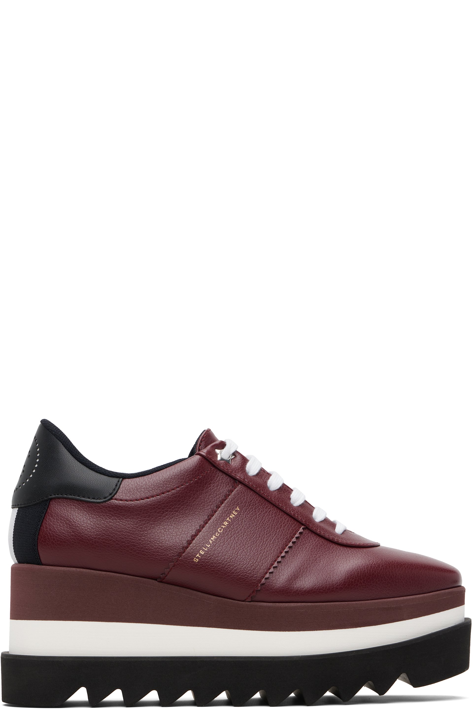 Stella McCartney - Baskets Sneak-Elyse bourgogne à plateforme