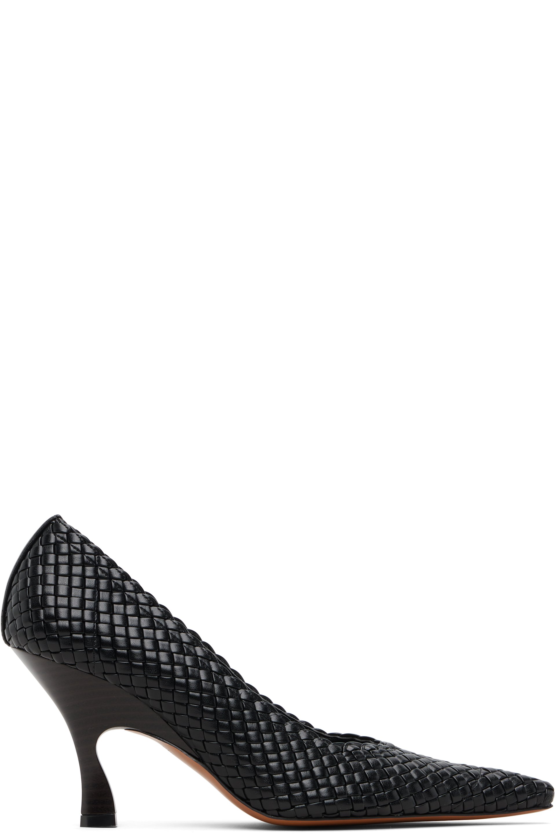 Stella McCartney - Chaussures à talon Elsa 90 noires en natté