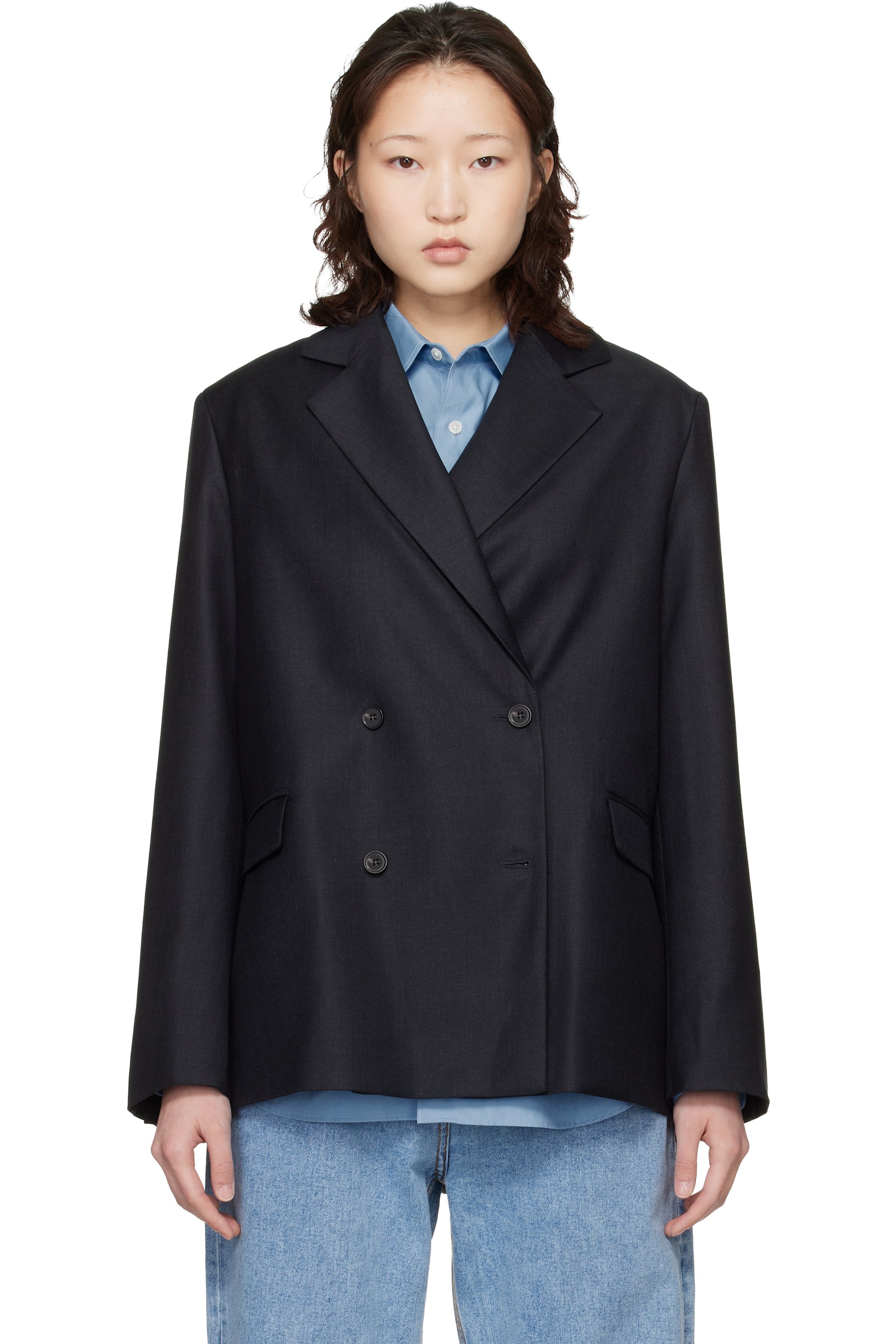 Loulou de Saison - Gray Donau LDS Virgin Wool Blazer