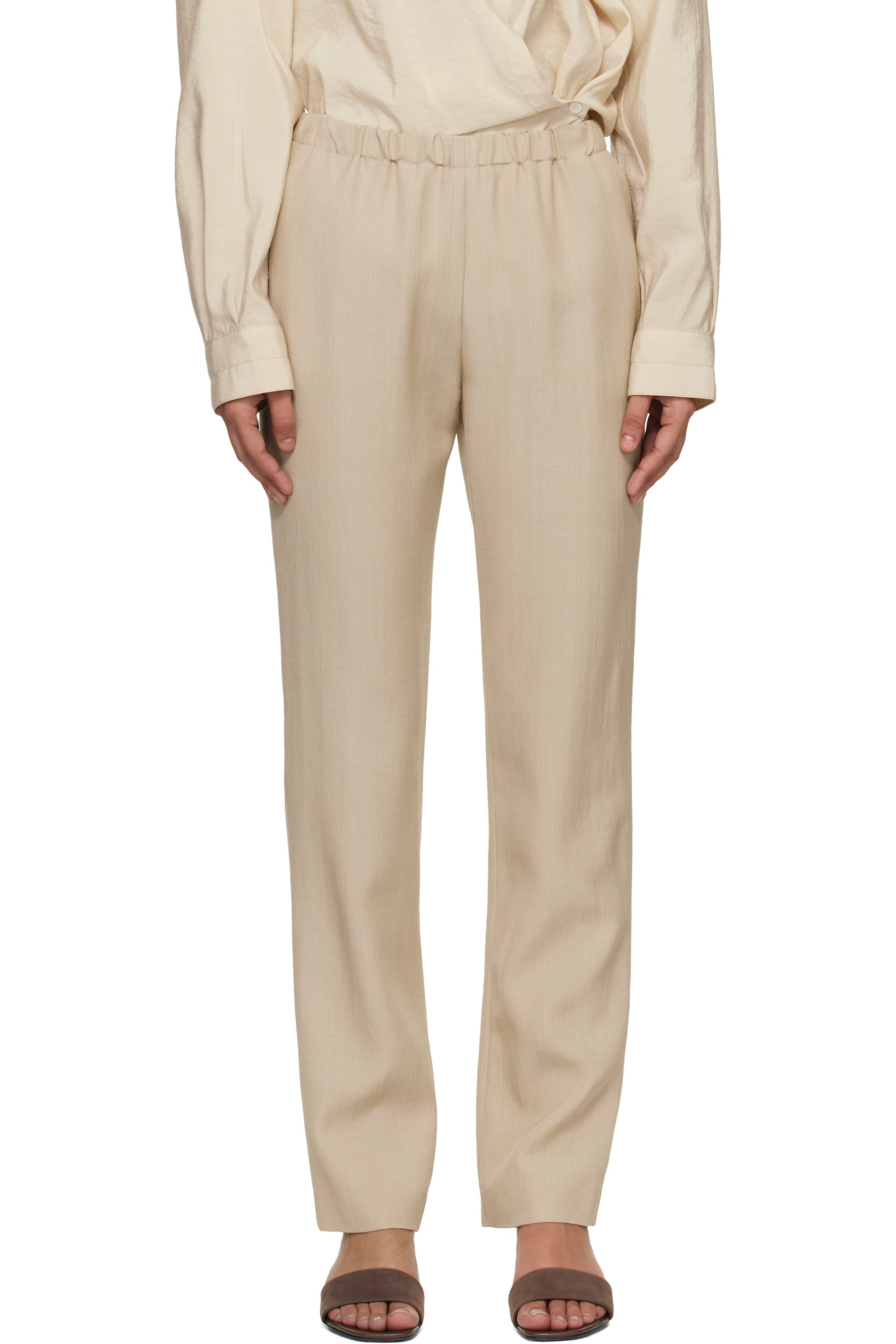 Loulou de Saison - Pantalon droit Scot beige