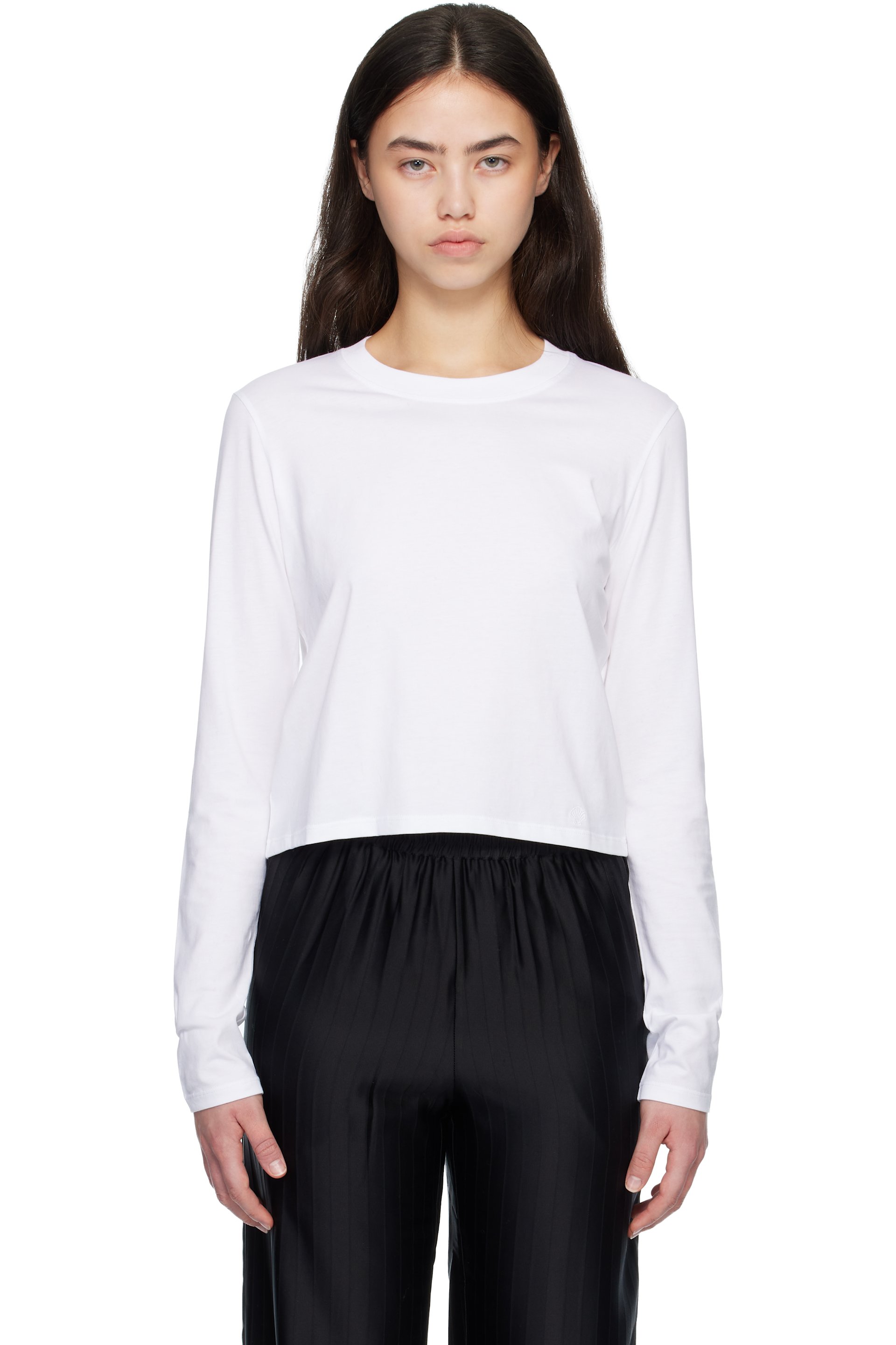 Loulou de Saison - T-shirt à manches longues MASAL blanc à logo