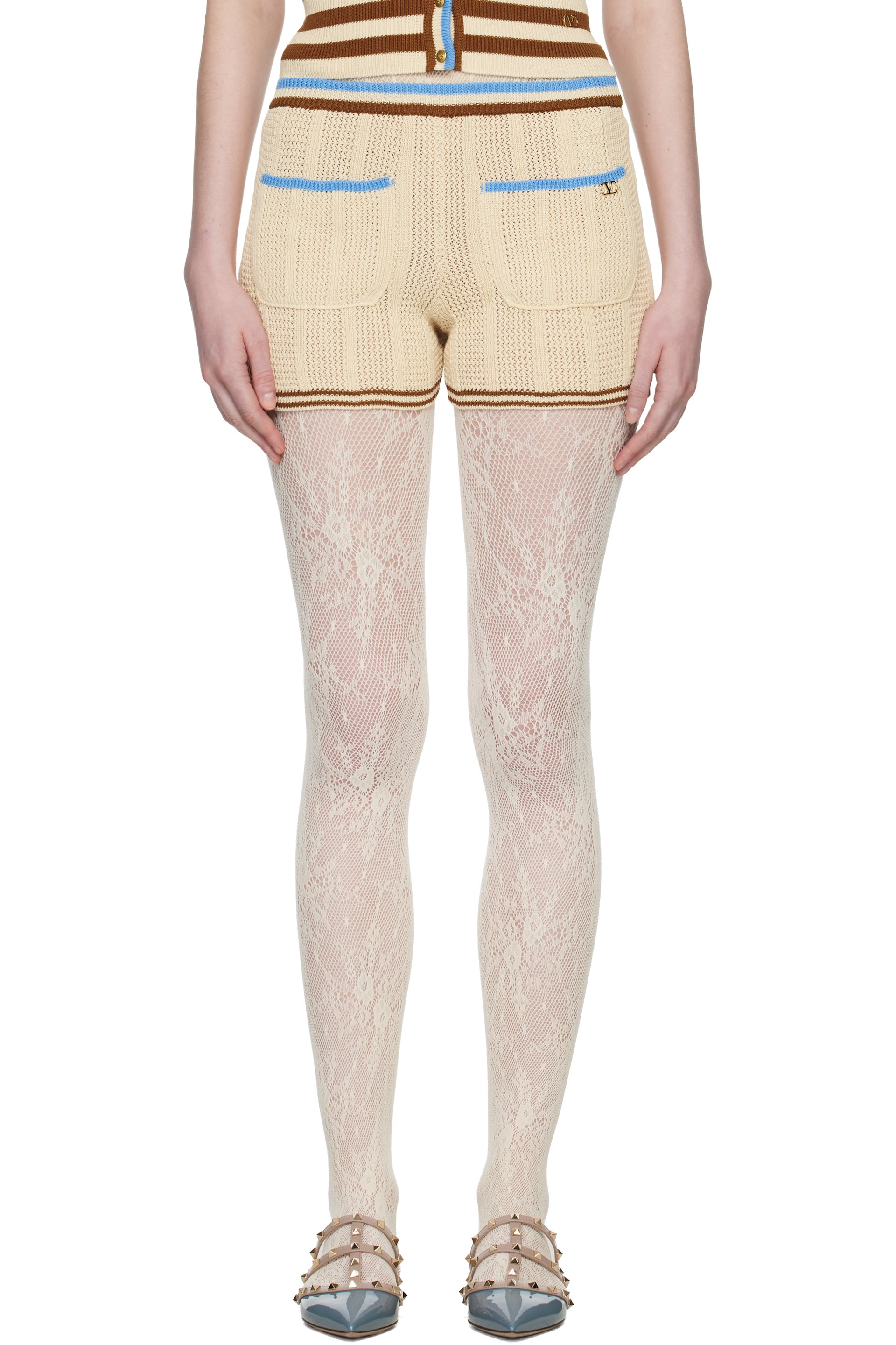 Valentino - Beige Cotton Shorts