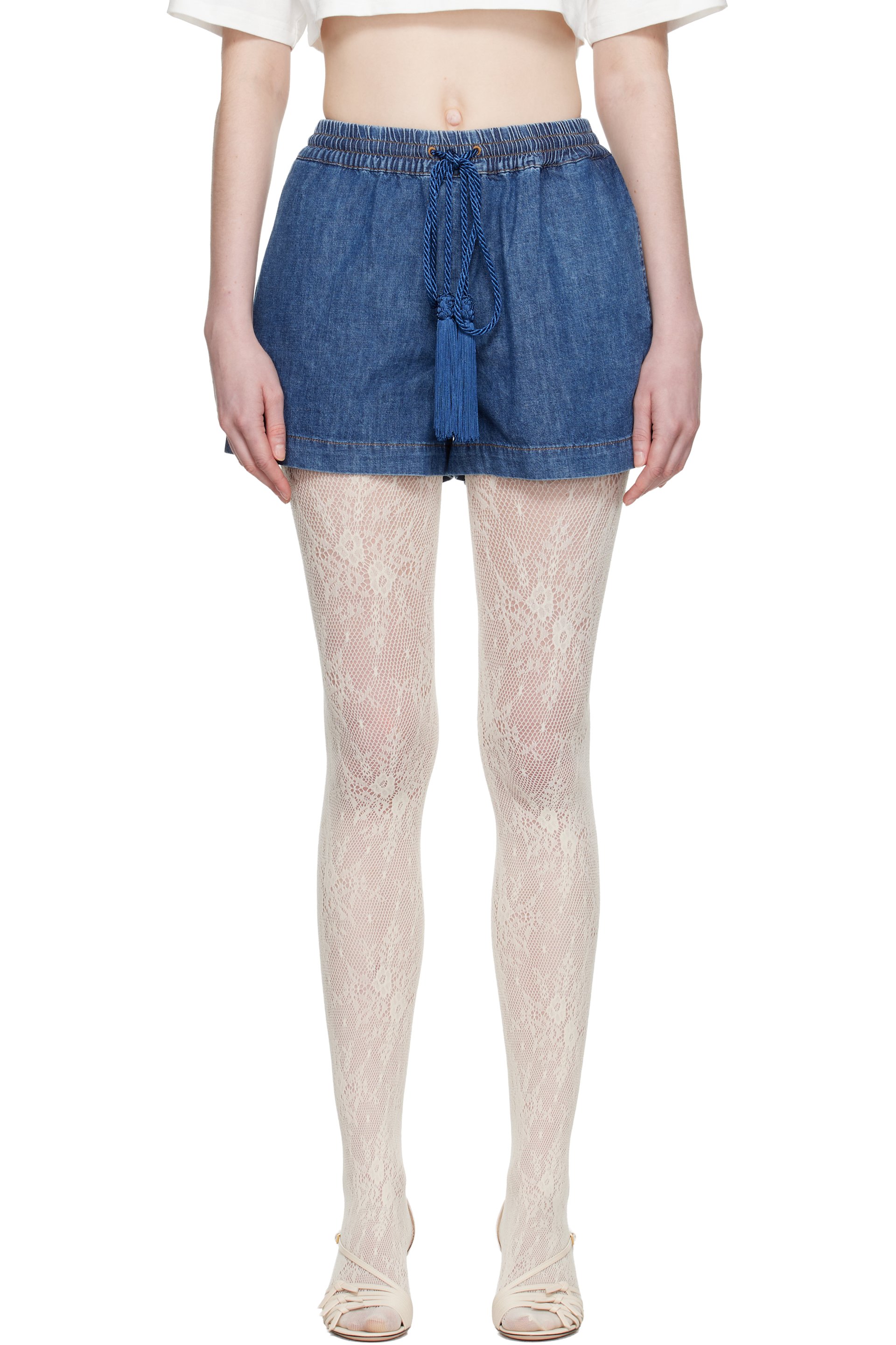 Valentino - Blue Denim Chambray Shorts