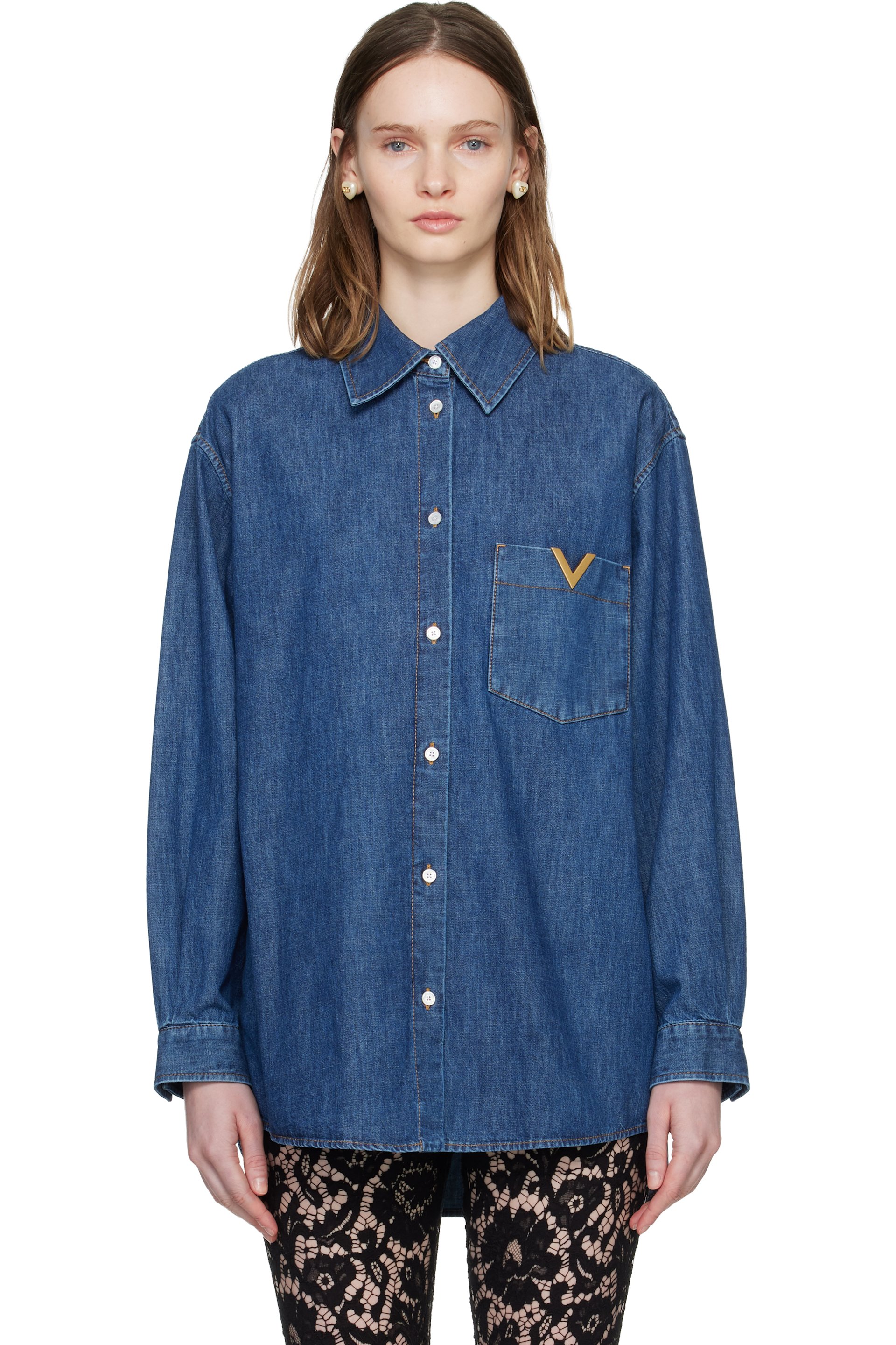 Valentino - Navy Chambray Shirt
