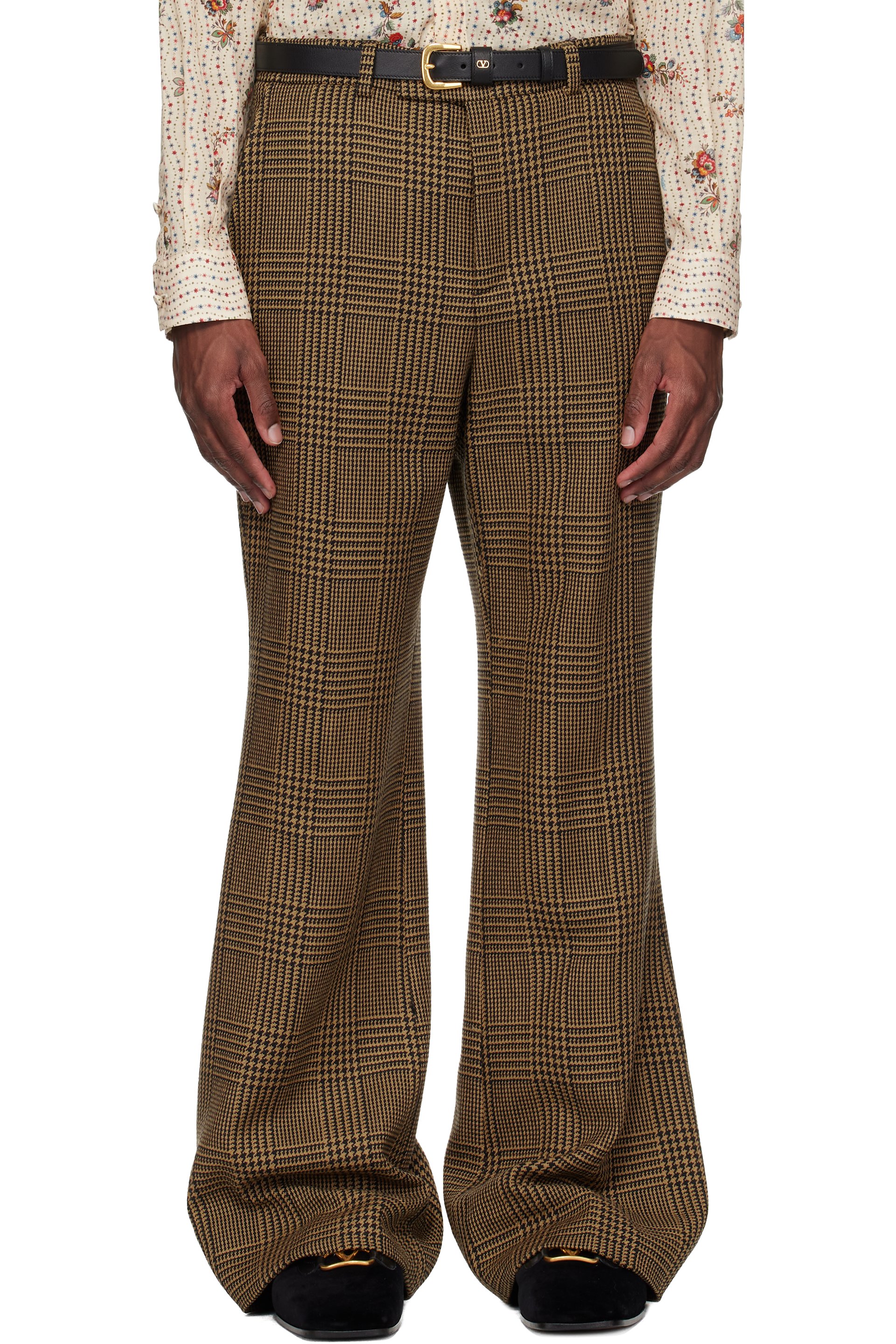 Valentino - Brown Glen Check Trousers