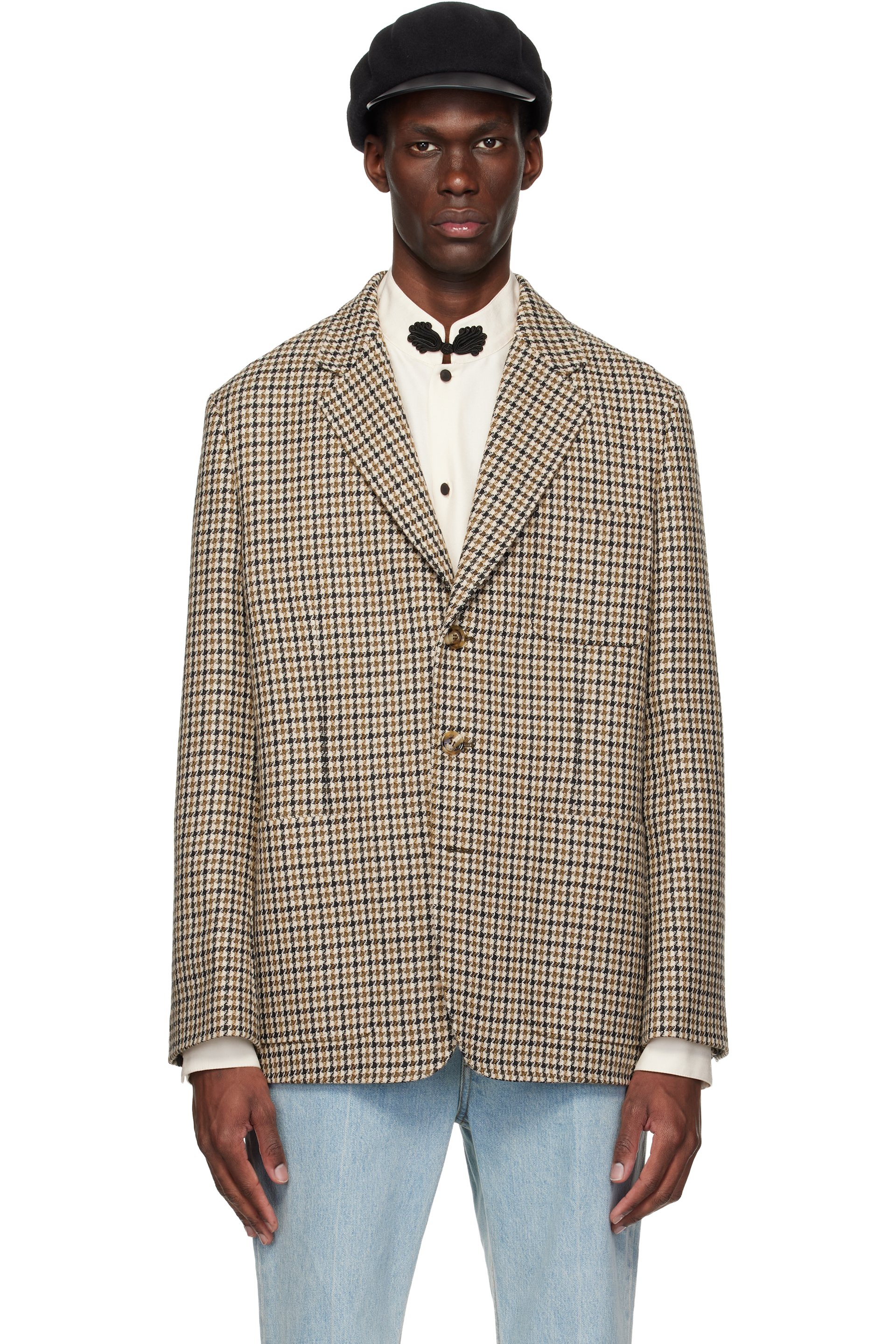 Valentino - Beige Single-Breasted Blazer