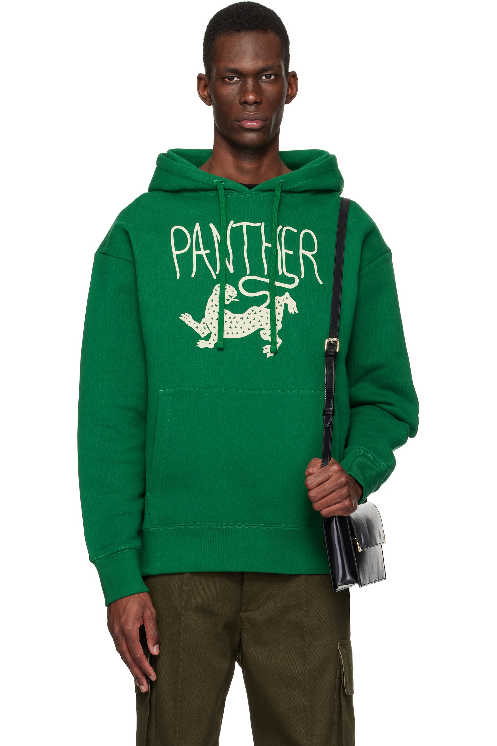 Valentino - Green Cotton 'Panther' Print Hoodie