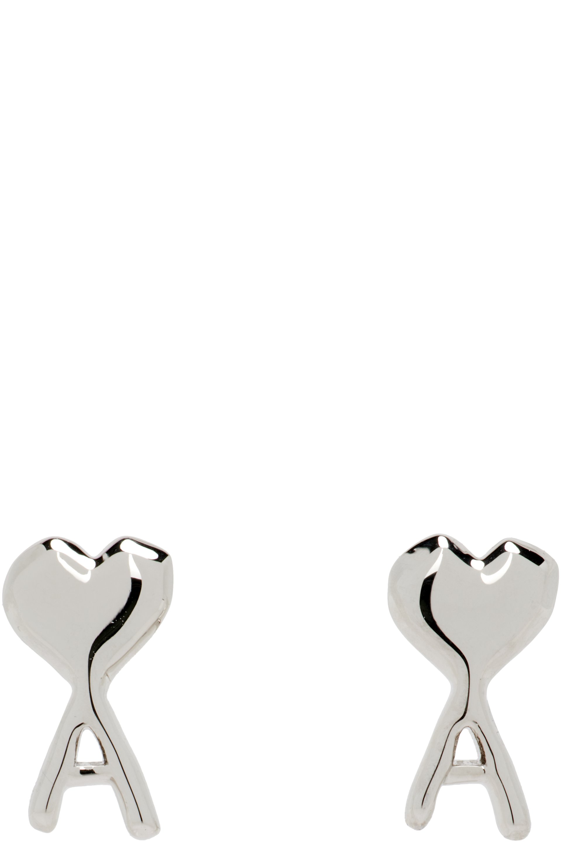 AMI Paris - Ami de Coeur Hammered Earrings