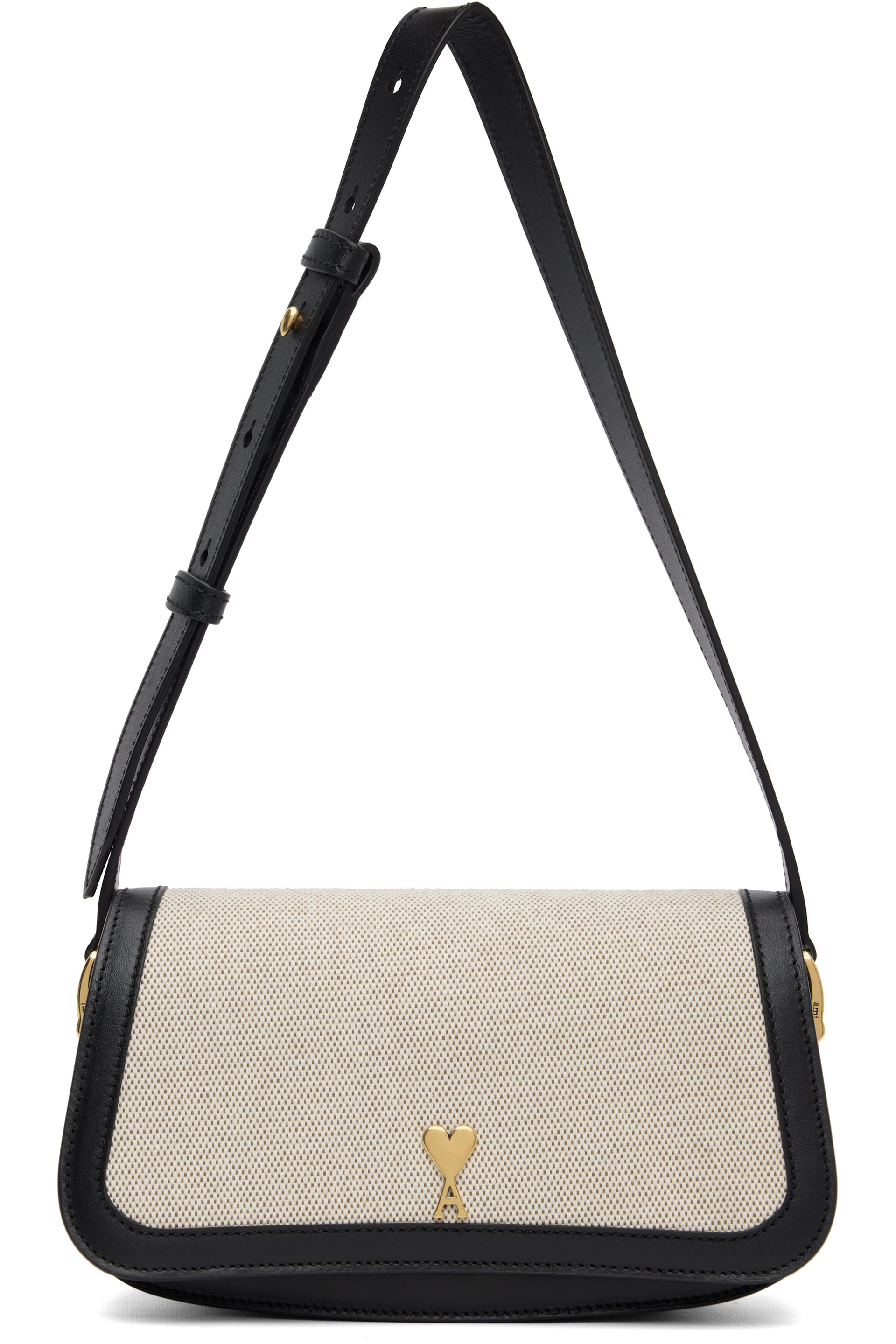 AMI Paris - Sac porté épaule beige et noir - Paris Paris