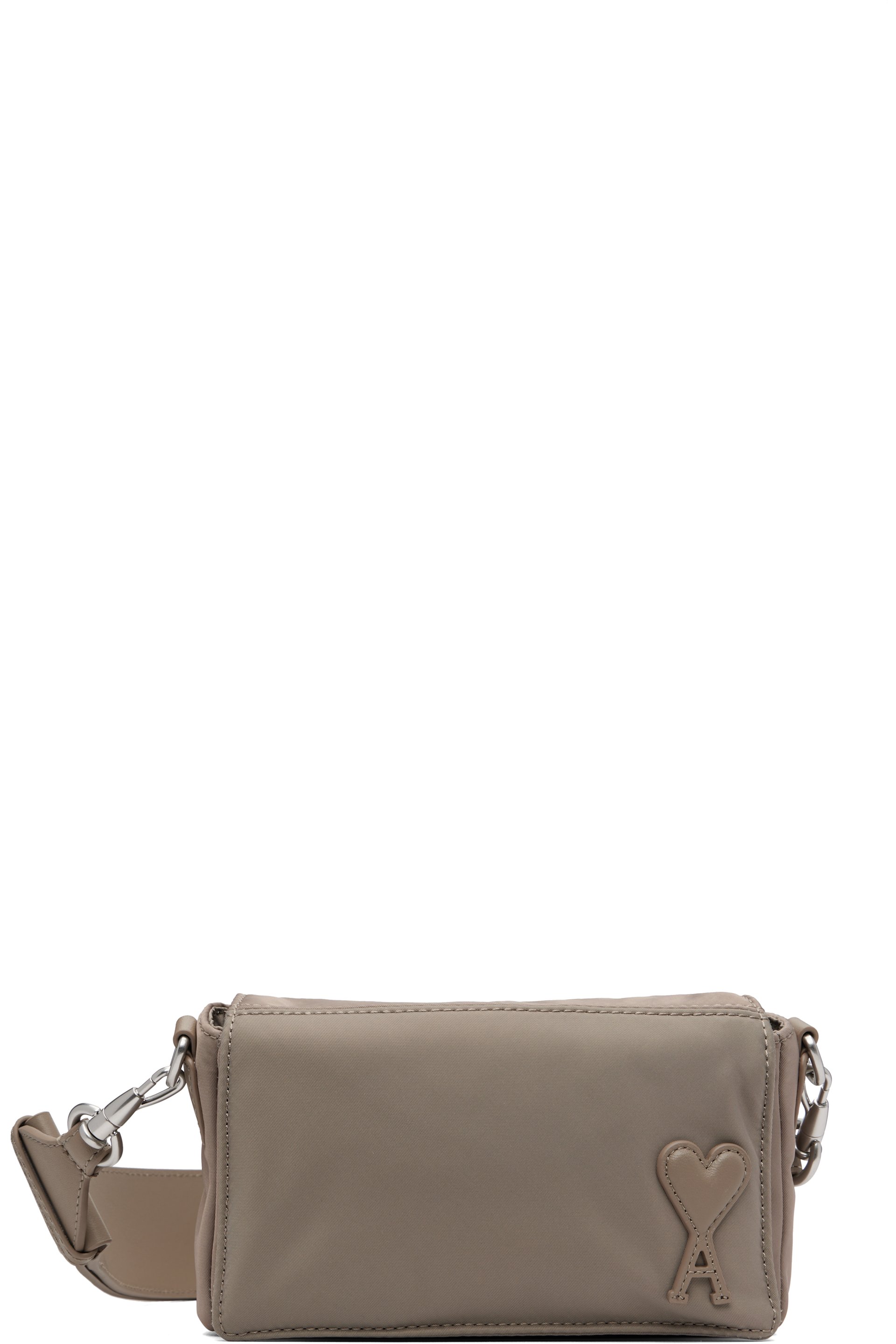 AMI Paris - Sac rigide Marcel taupe en nylon