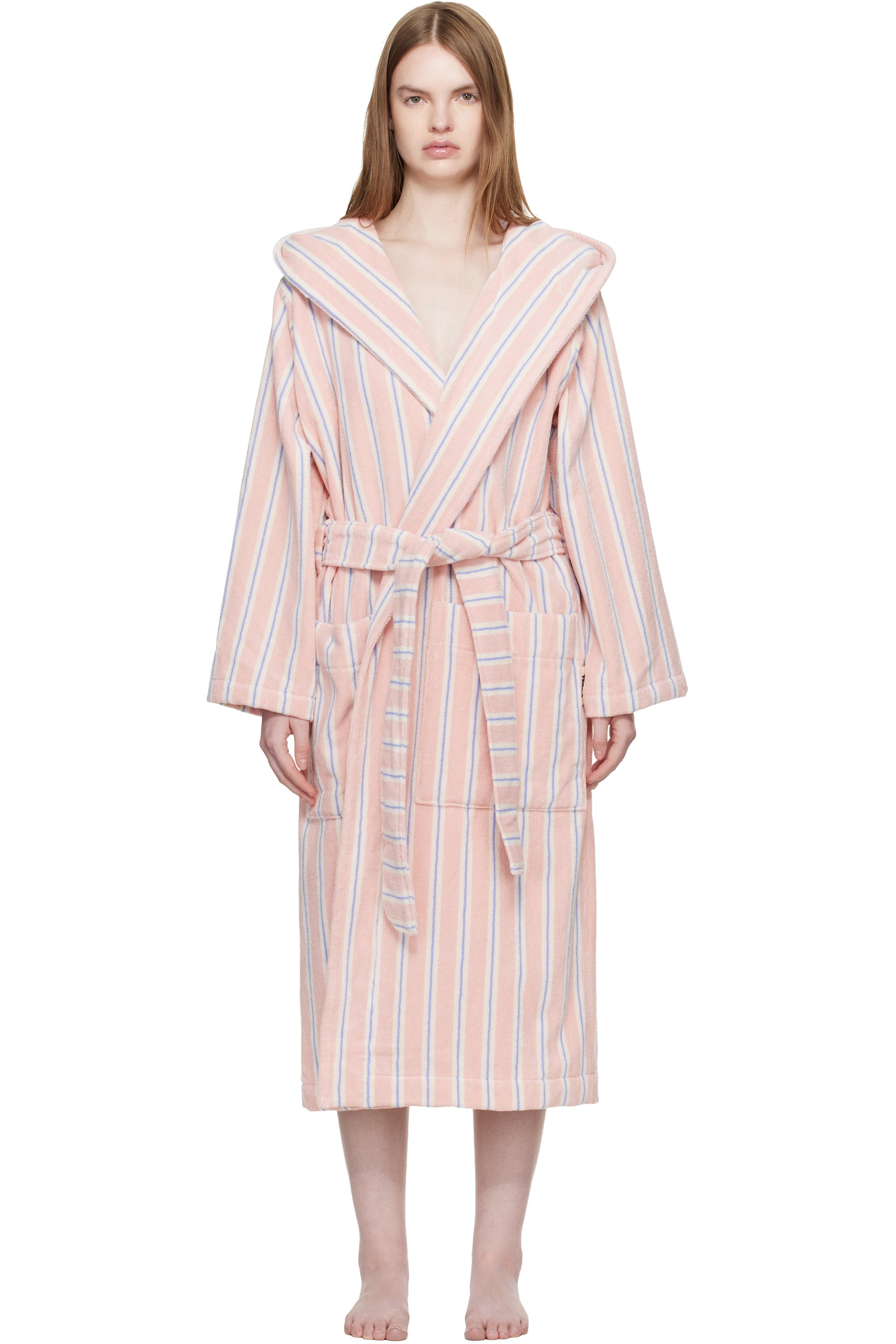 Tekla - Pink Terry Hooded Bathrobe
